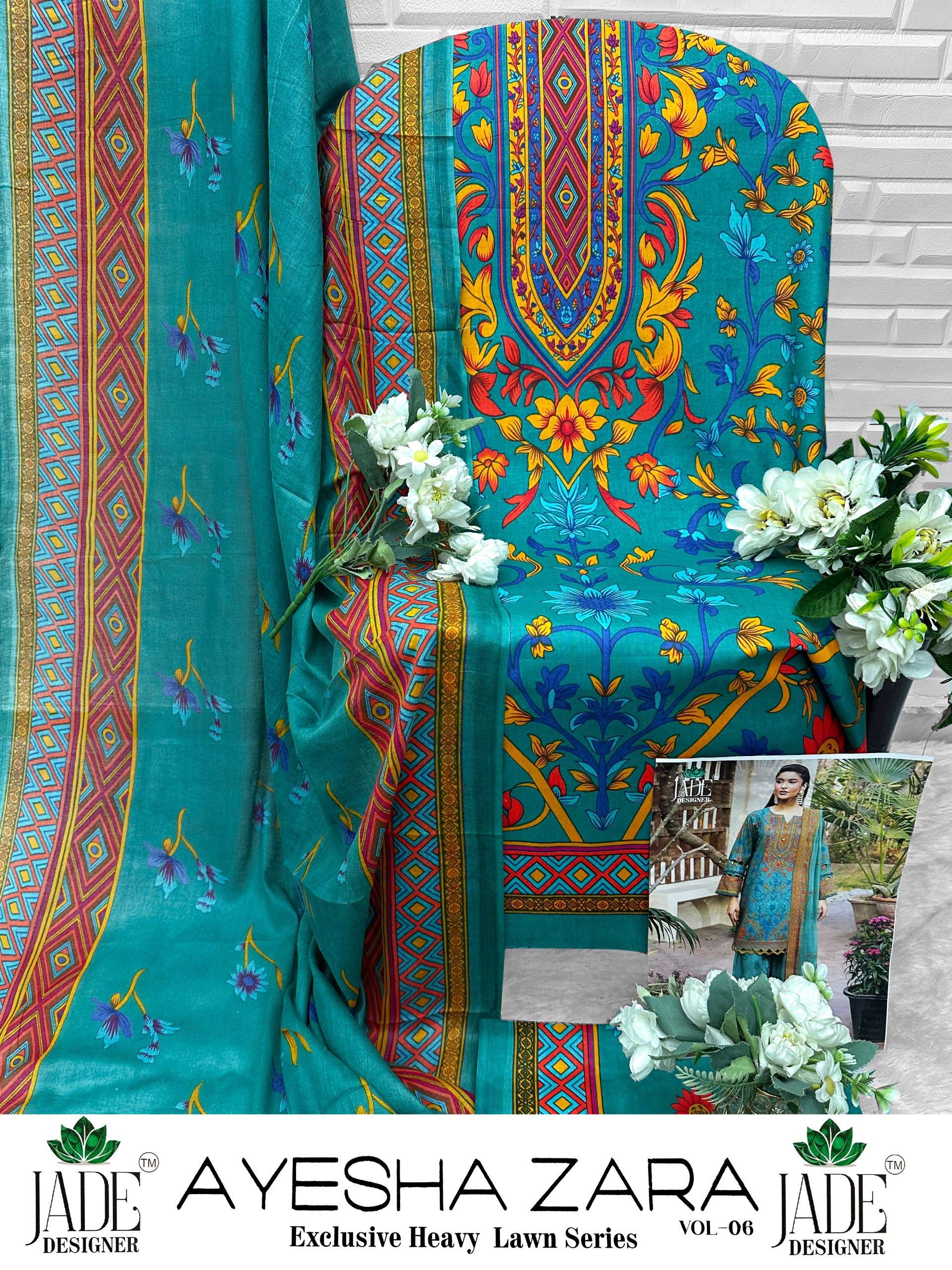 AYESHA ZARA VOL - 06 HEAVY LAWN COTTON OPEN PICS BY JADE - 06