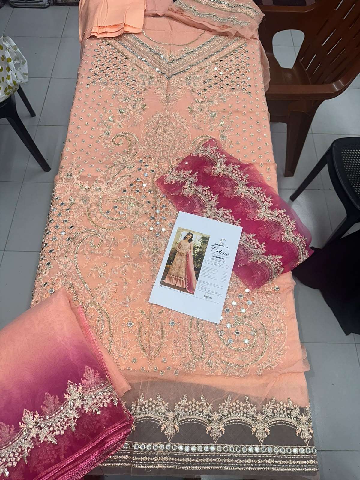 CELINE EMBROIDERED CHIFFON COLLECTION OPEN PICS BY CHARIZMA - 01
