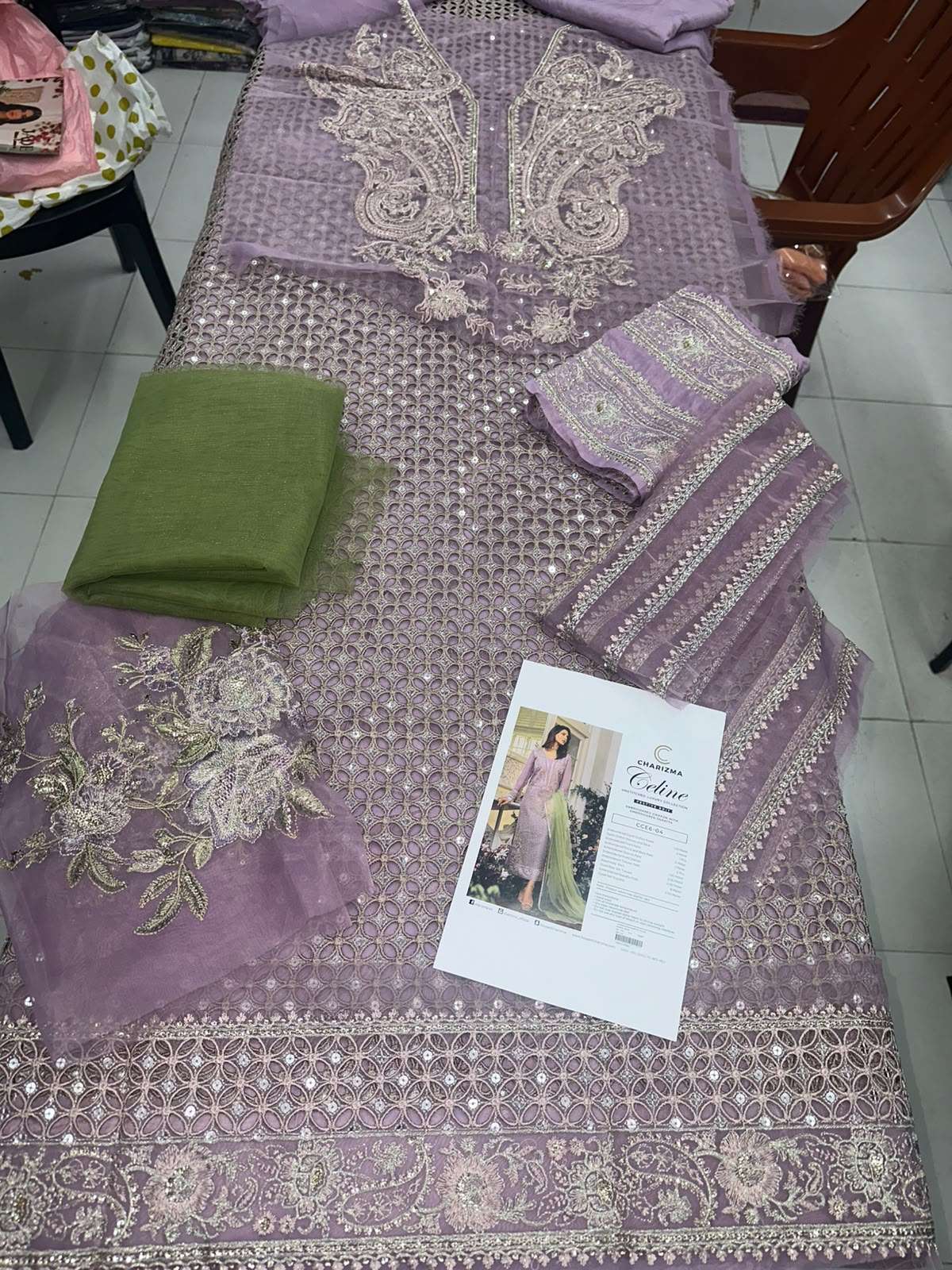 CELINE EMBROIDERED CHIFFON COLLECTION OPEN PICS BY CHARIZMA - 03