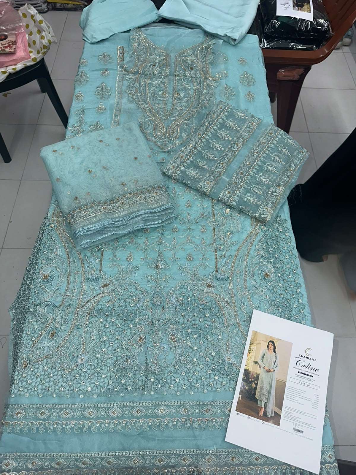 CELINE EMBROIDERED CHIFFON COLLECTION OPEN PICS BY CHARIZMA - 06