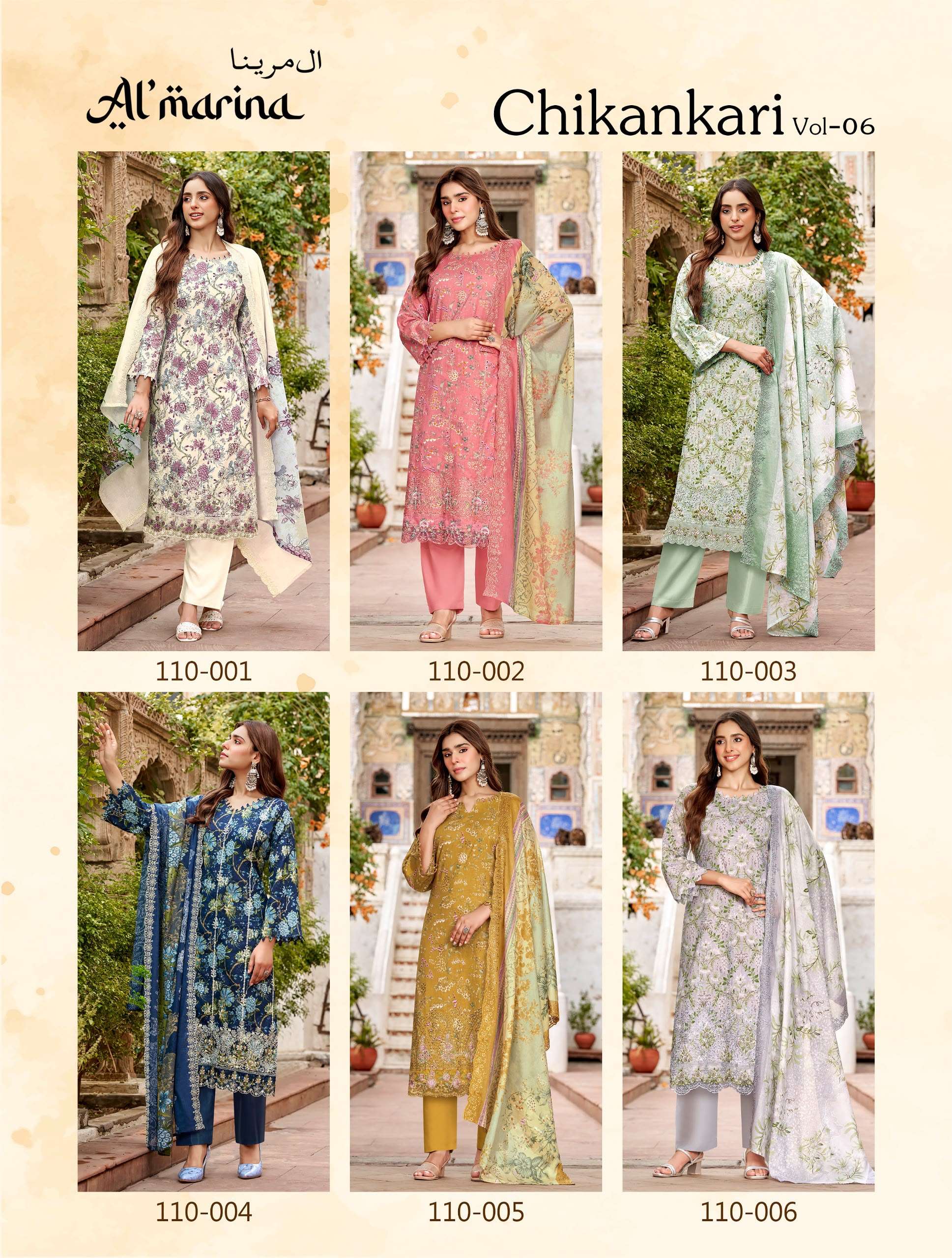 CHIKANKARI VOL - 06 BY ALMARINA - 01 - 06