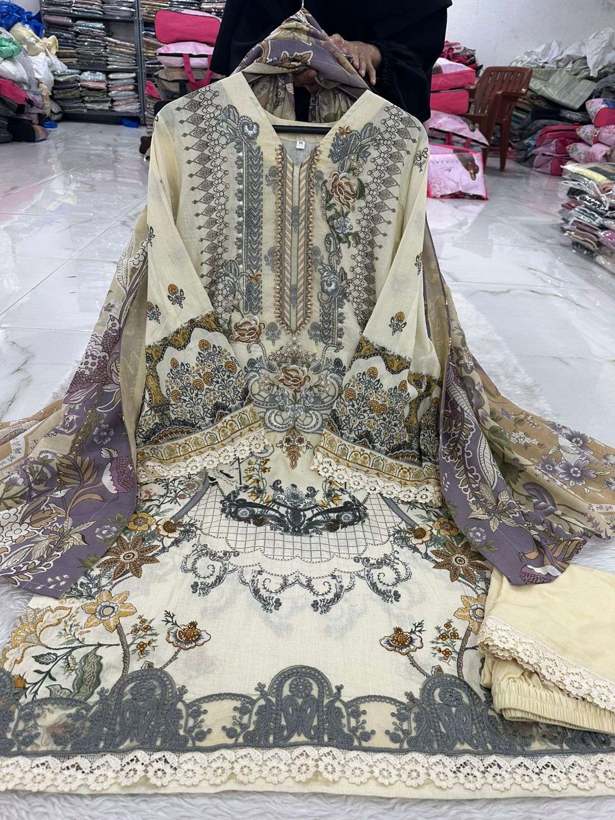 Falah Premium Cotton Collection Designs of Jade Bliss Code - RTW02 By Falah Designer Suits - 01 - 08 B
