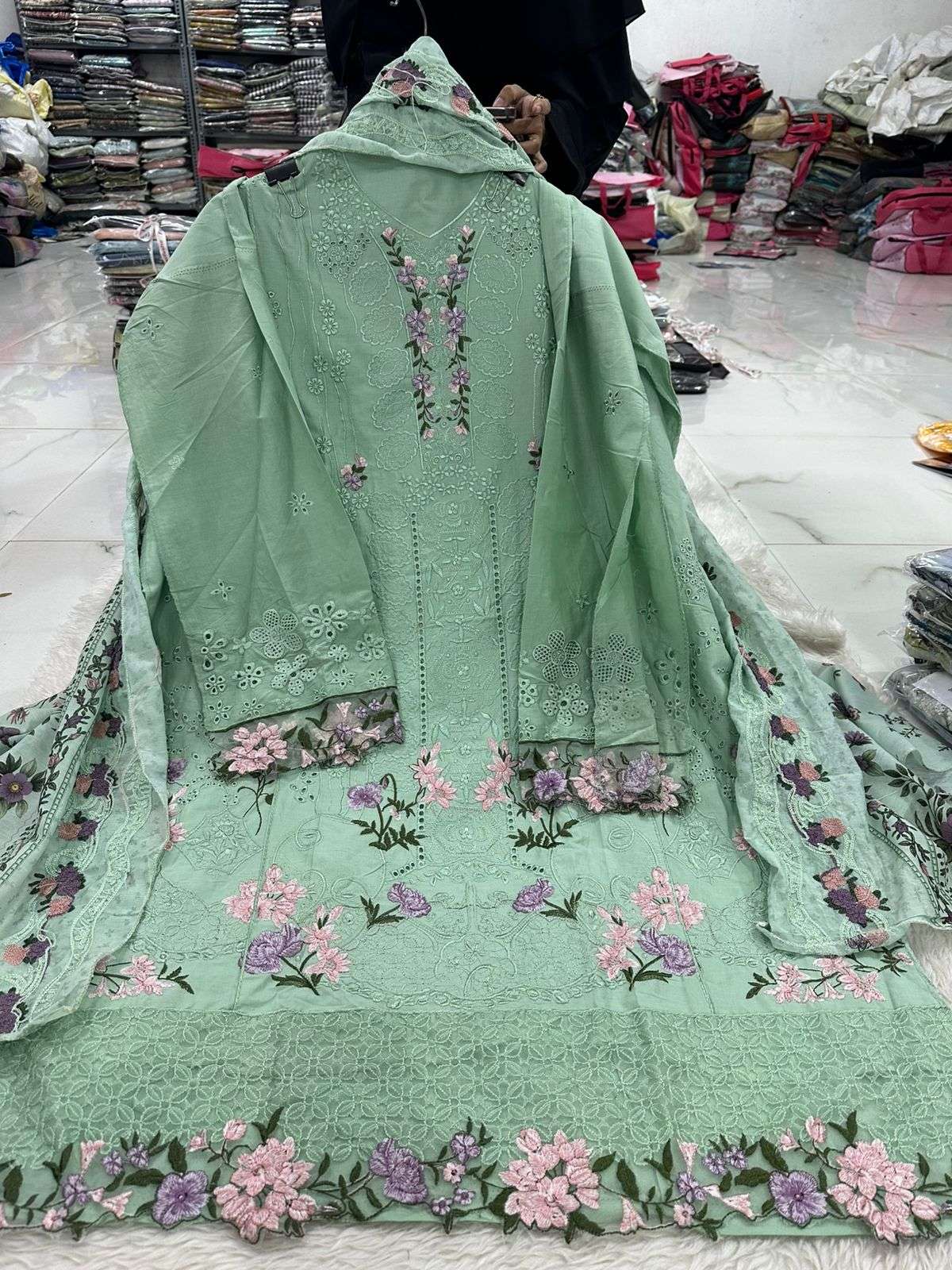 Falah Premium Party Wear Pure Cotton Collection Code - NOP60 By Falah Designer Suits - 08