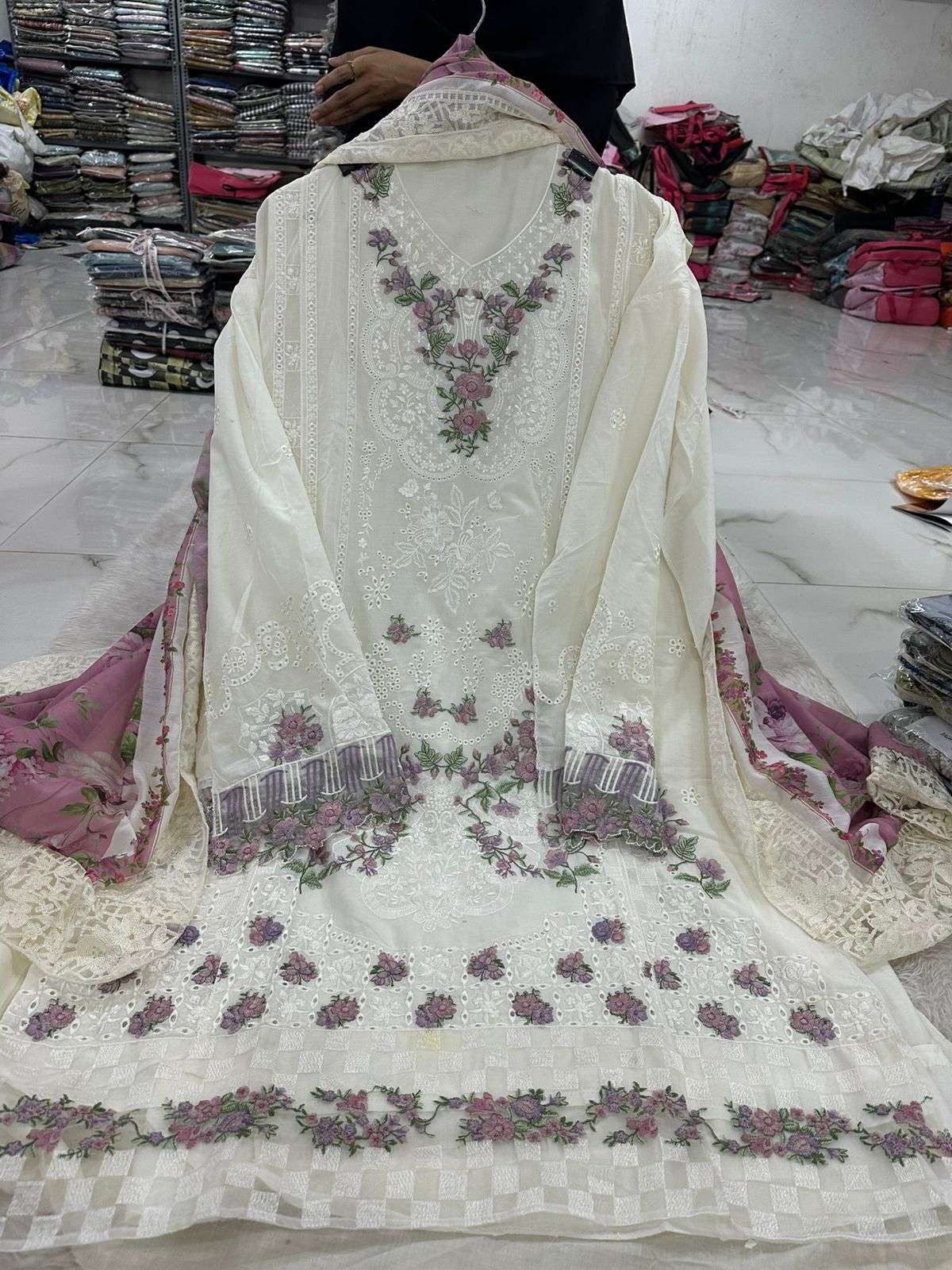 Falah Premium Party Wear Pure Cotton Collection Code - NOP60 By Falah Designer Suits - 09