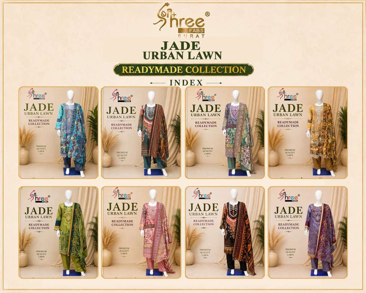 JADE URBAN LAWN READYMADE COLLECTION BY SHREE FABS - 01 - 08