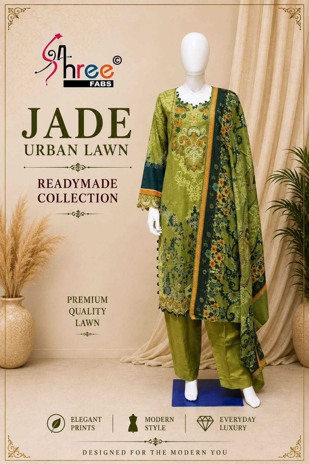 JADE URBAN LAWN READYMADE COLLECTION BY SHREE FABS - 05