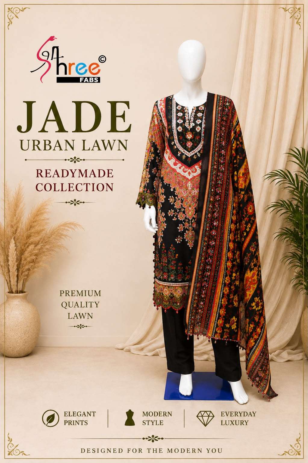 JADE URBAN LAWN READYMADE COLLECTION BY SHREE FABS - 07