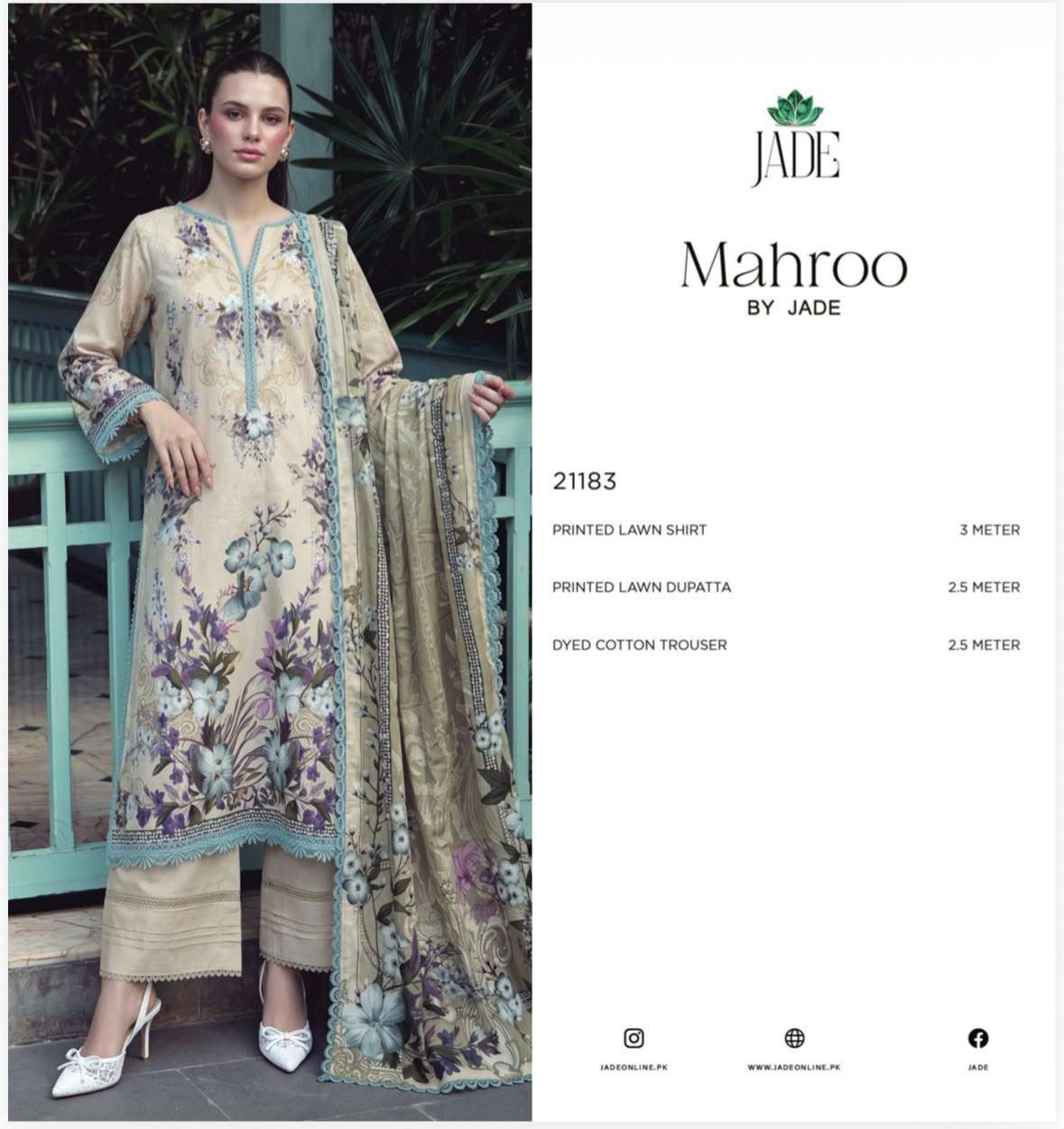 MAHROO PRINTED LAWN COLLECTION BY JADE - 02