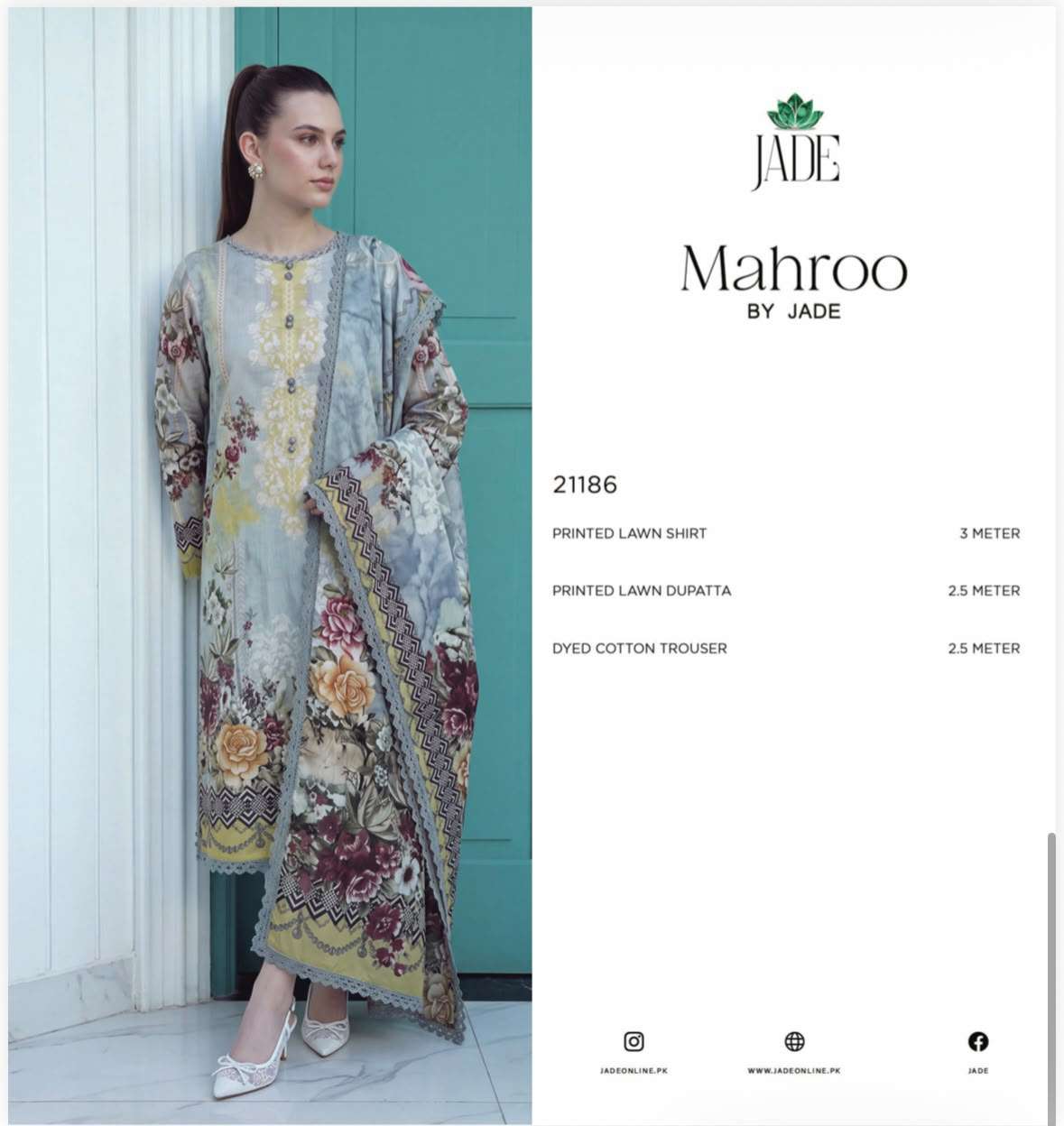 MAHROO PRINTED LAWN COLLECTION BY JADE - 03