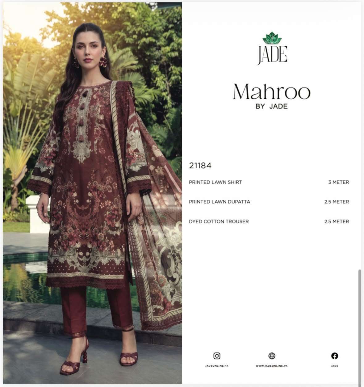 MAHROO PRINTED LAWN COLLECTION BY JADE - 08