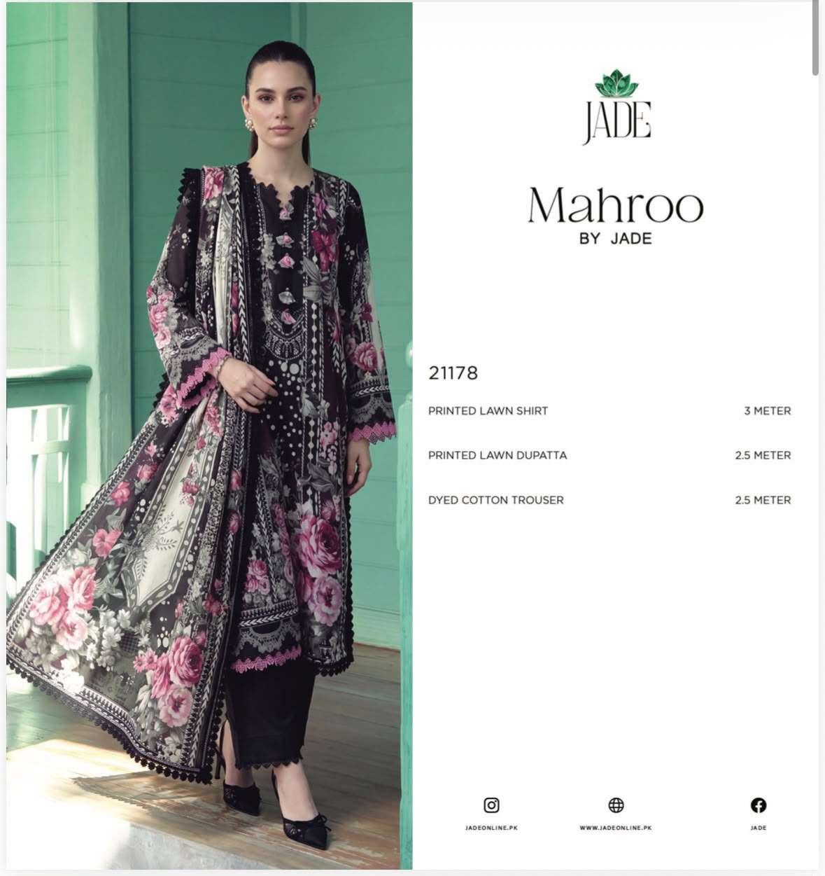MAHROO PRINTED LAWN COLLECTION BY JADE - 09