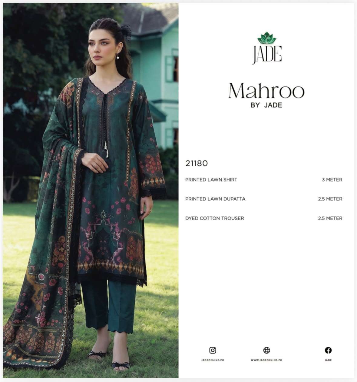 MAHROO PRINTED LAWN COLLECTION BY JADE - 10
