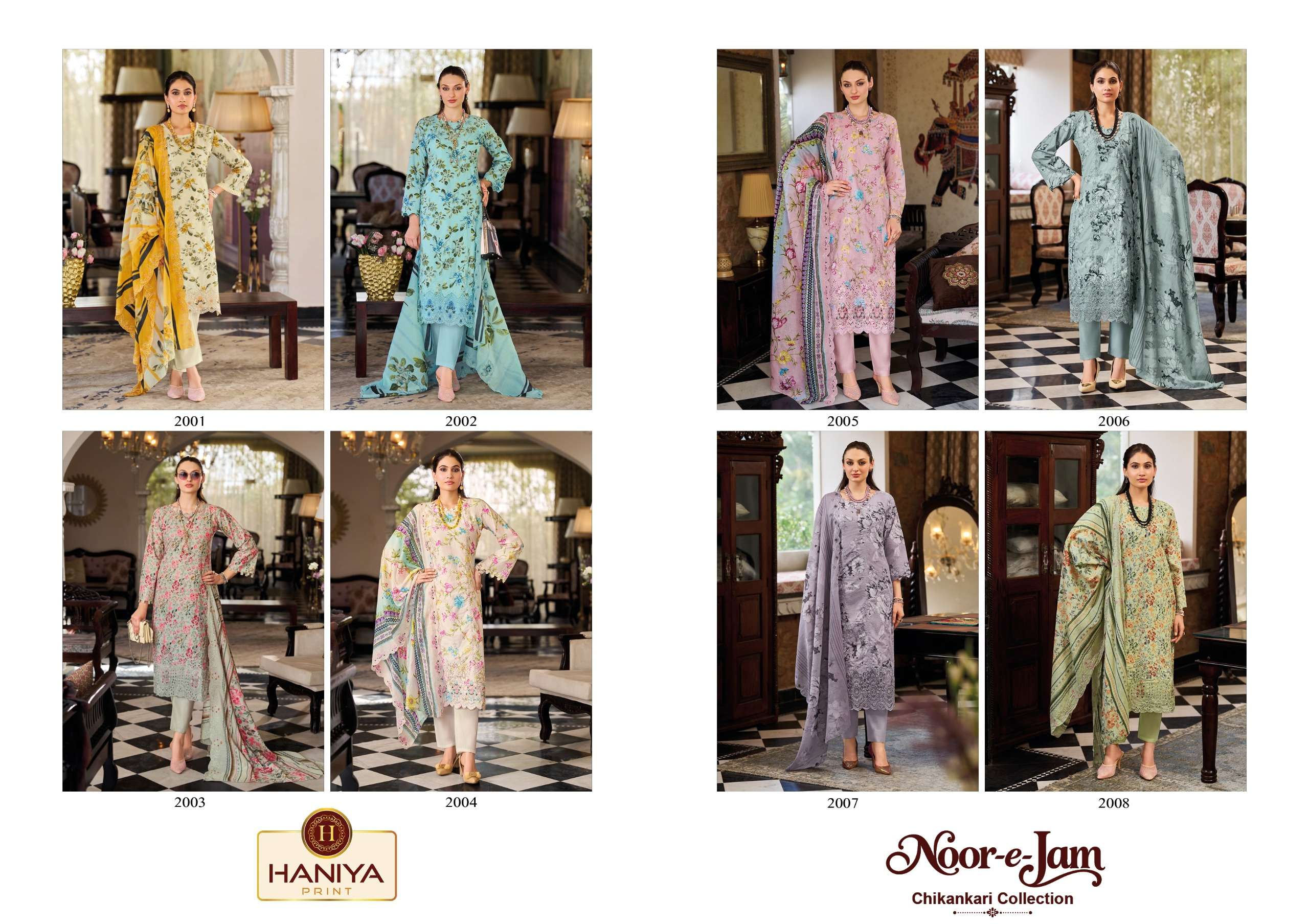 NOOR E ZAM CHIKANKARI COLLECTION BY HANIYA PRINT - 01 - 08