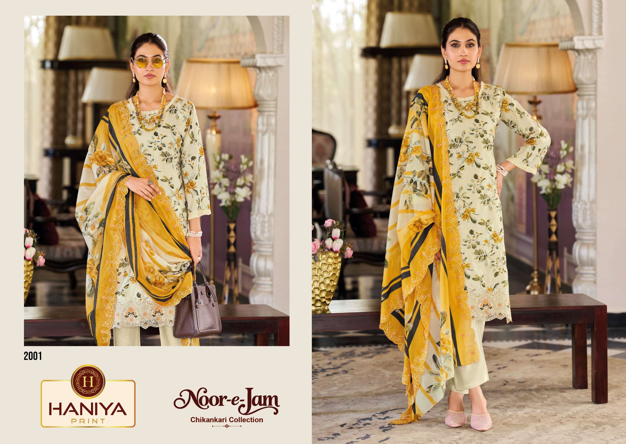 NOOR E ZAM CHIKANKARI COLLECTION BY HANIYA PRINT - 01