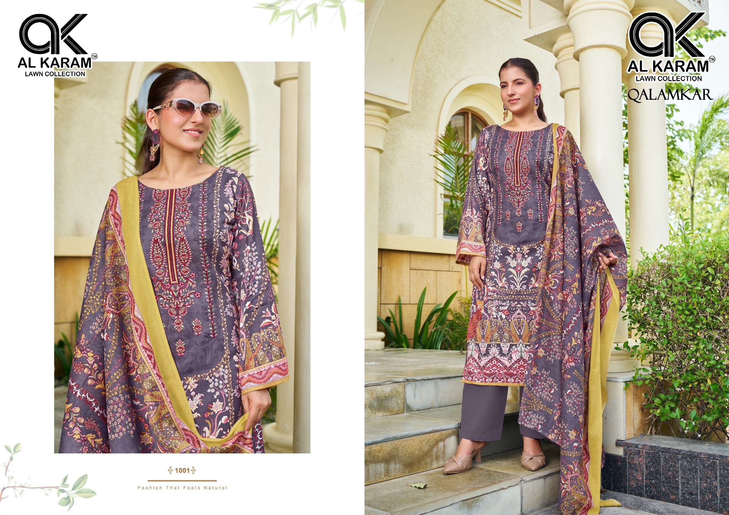 QALAMKAR SELF EMBROIDERY WORK BY AL KARAM - 01
