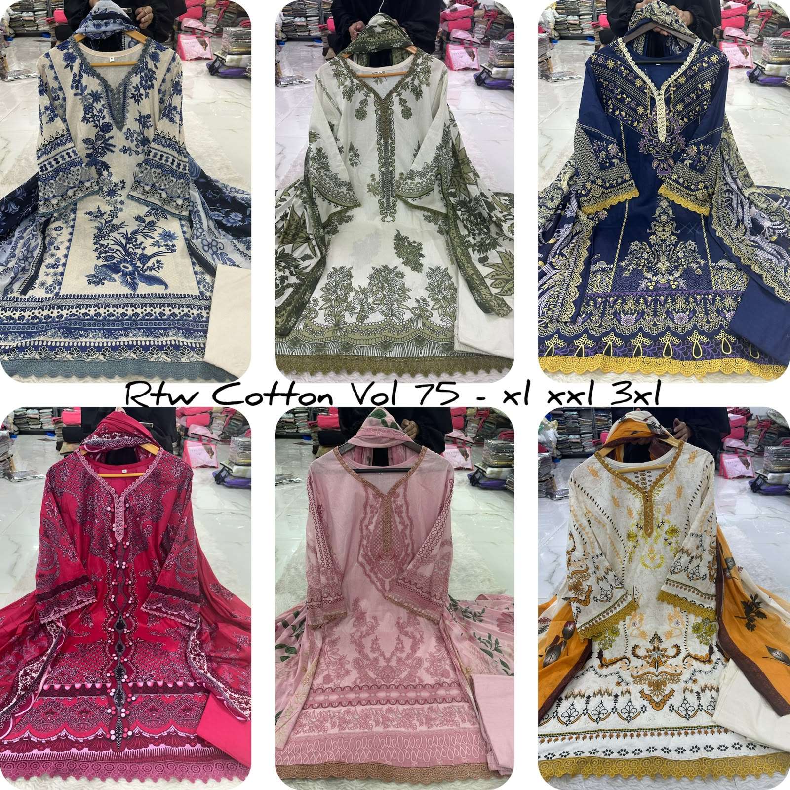 RTW PRINTED COTTON COLLECTION VOL - 75 BY FALAH DESIGNER SUITS - 01 - 06