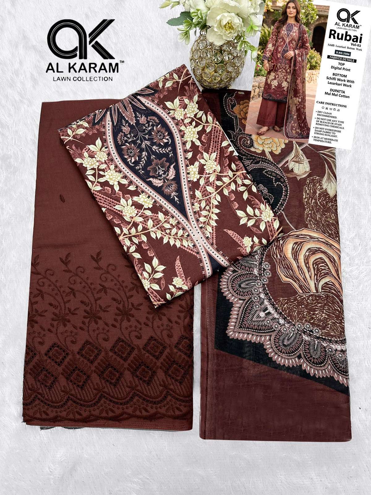 RUBAI VOL - 02 EPLICE BOTTOM BY AL KARAM LAWN COLLECTION - 12