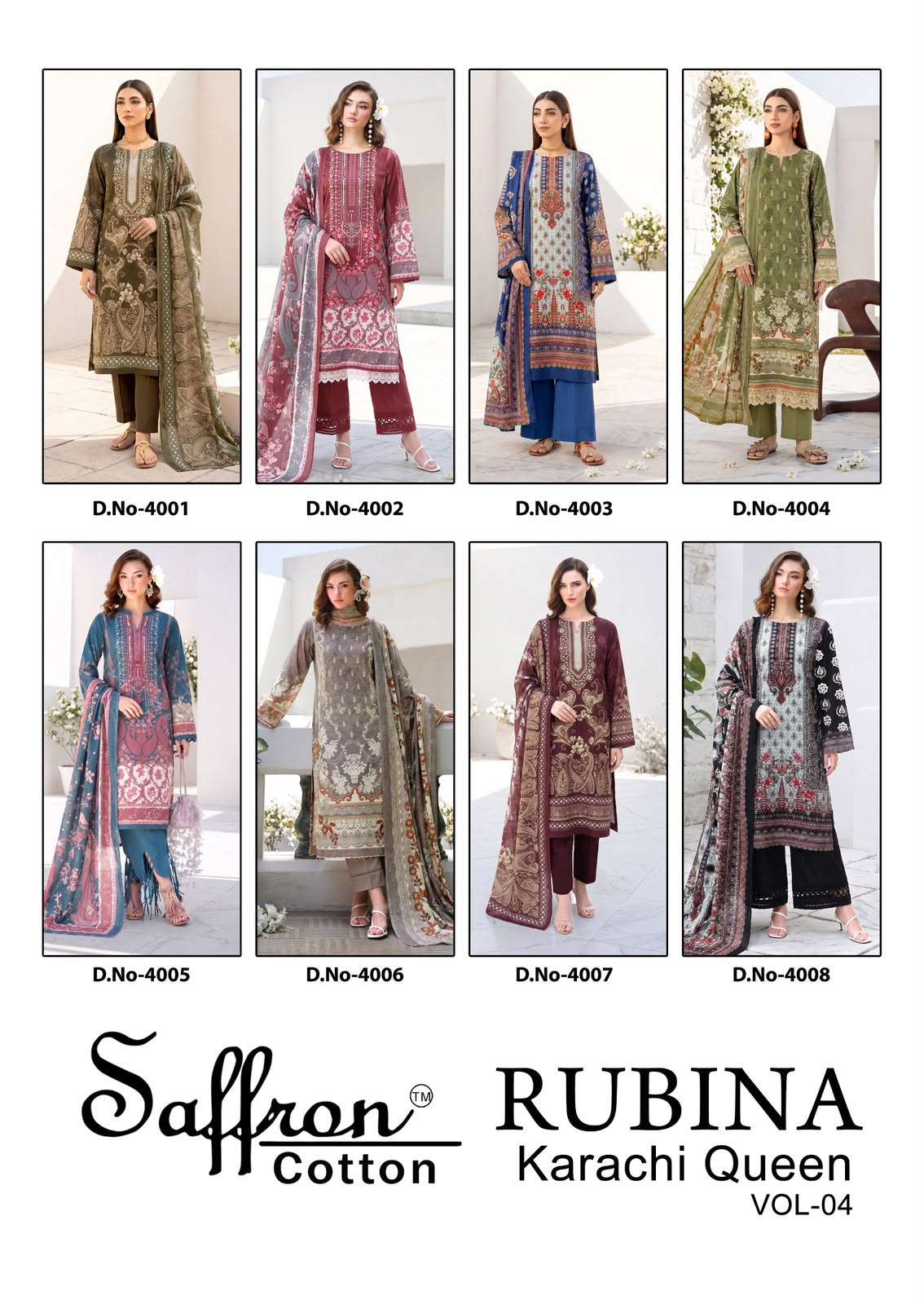RUBINA KARACHI QUEEN VOL - 04 BY SAFFRON COTTON - 01 - 08