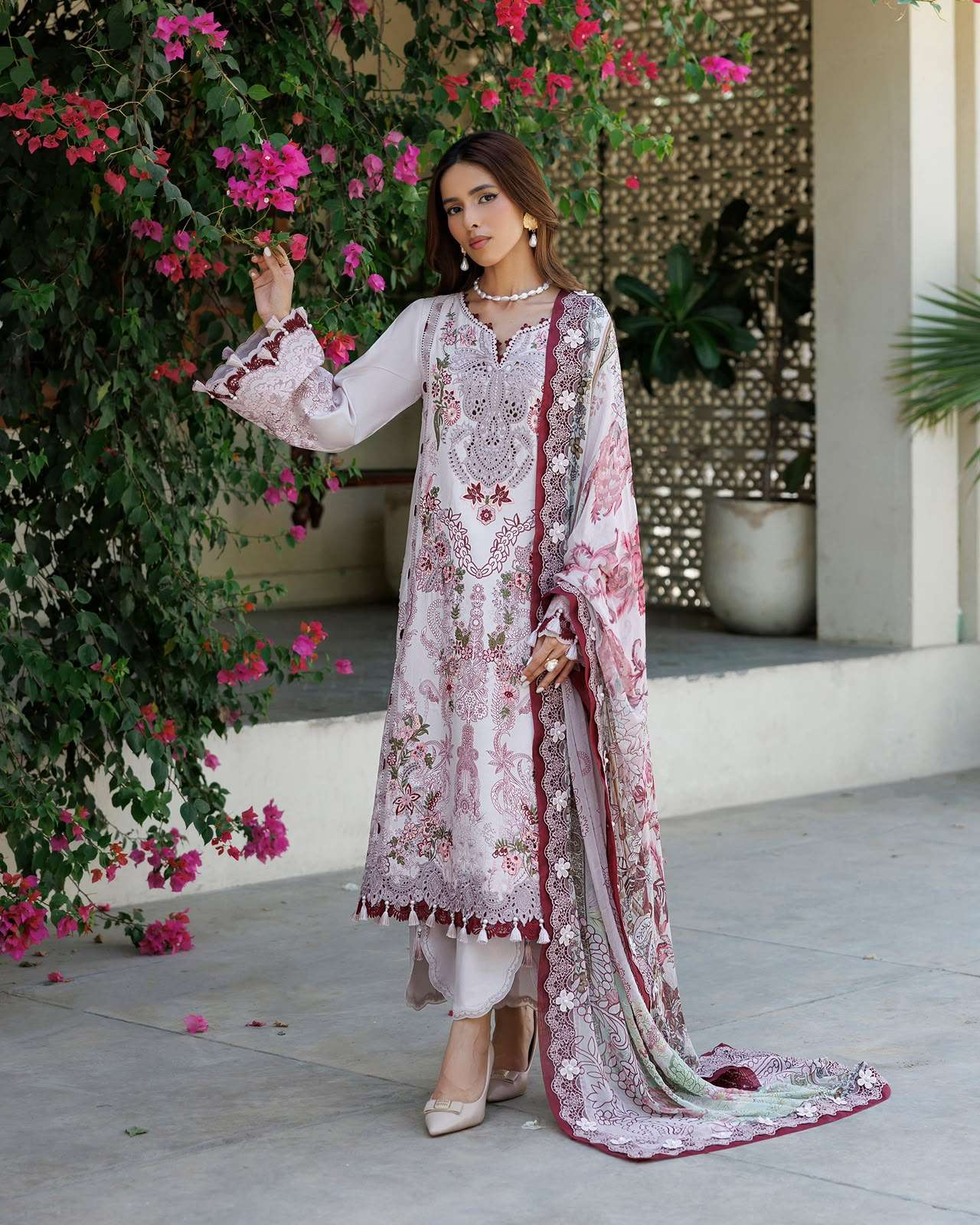 TROPICAL PREMIUM PRINTED EMBROIDERED COTTON SATIN COLLECTION BY JADE - 02