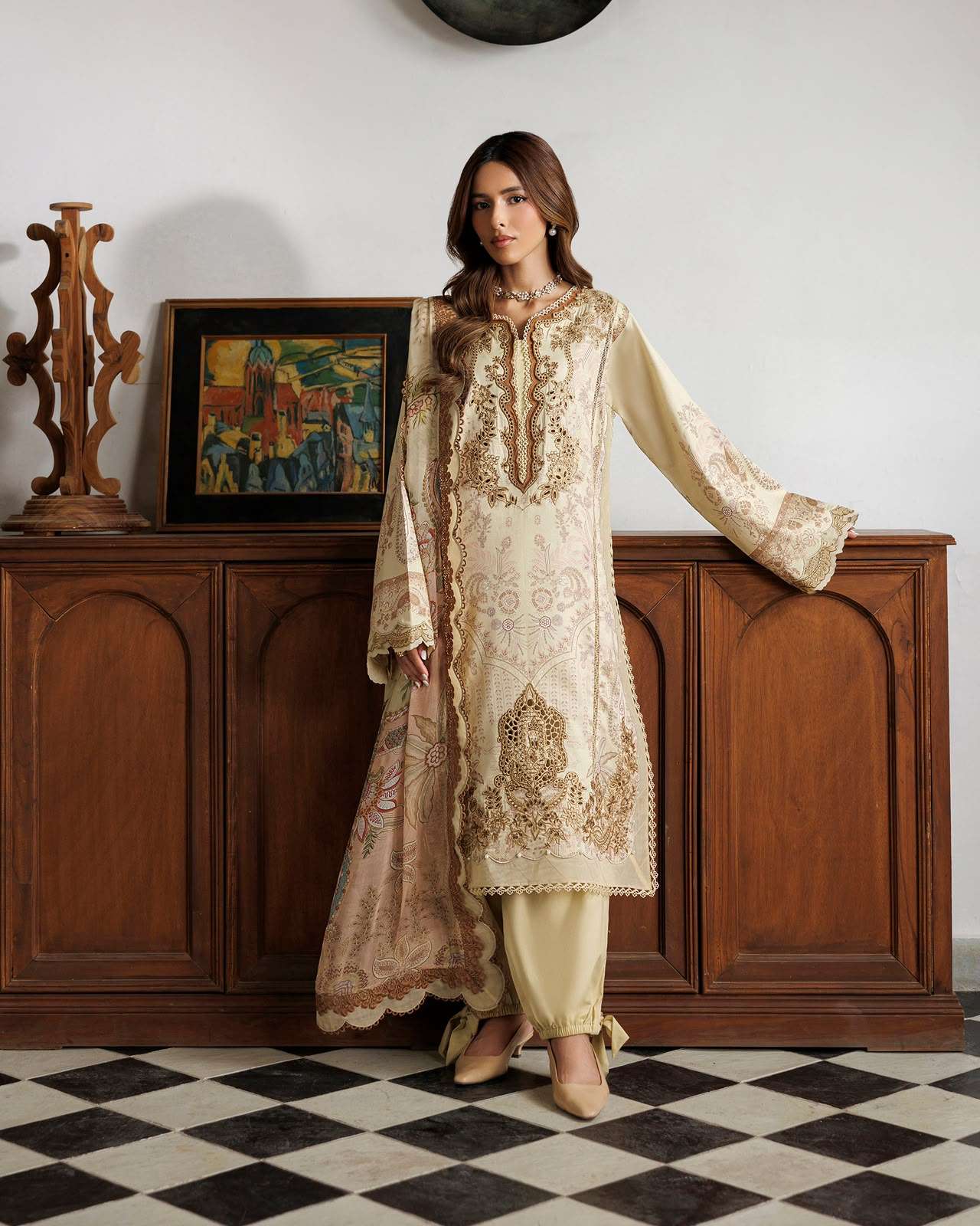 TROPICAL PREMIUM PRINTED EMBROIDERED COTTON SATIN COLLECTION BY JADE - 07
