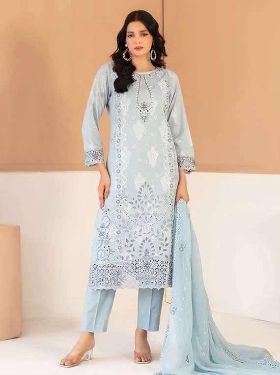 ZAYLEE NEW EMBROIDERED BROSHIA LAWN MODEL PICS BY SHAHID TAWAKKAL - 01