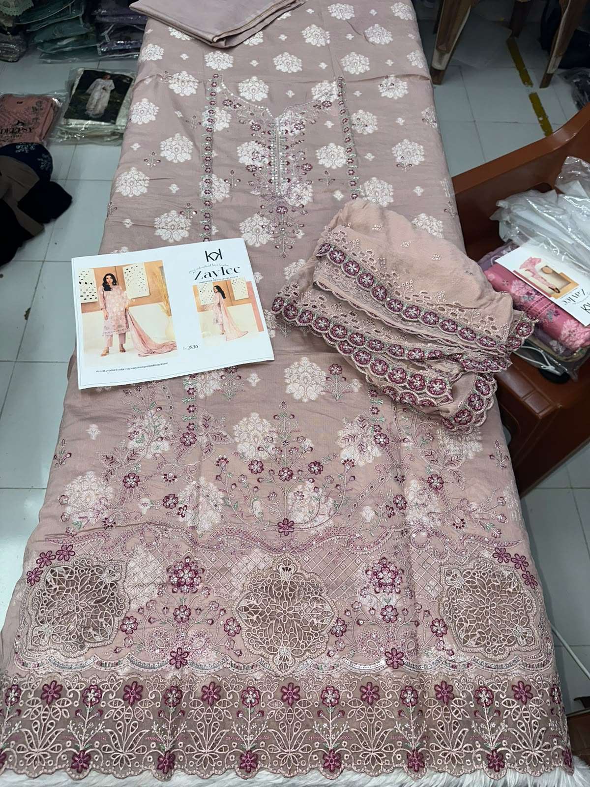 ZAYLEE NEW EMBROIDERED BROSHIA LAWN OPEN PICS BY SHAHID TAWAKKAL - 01