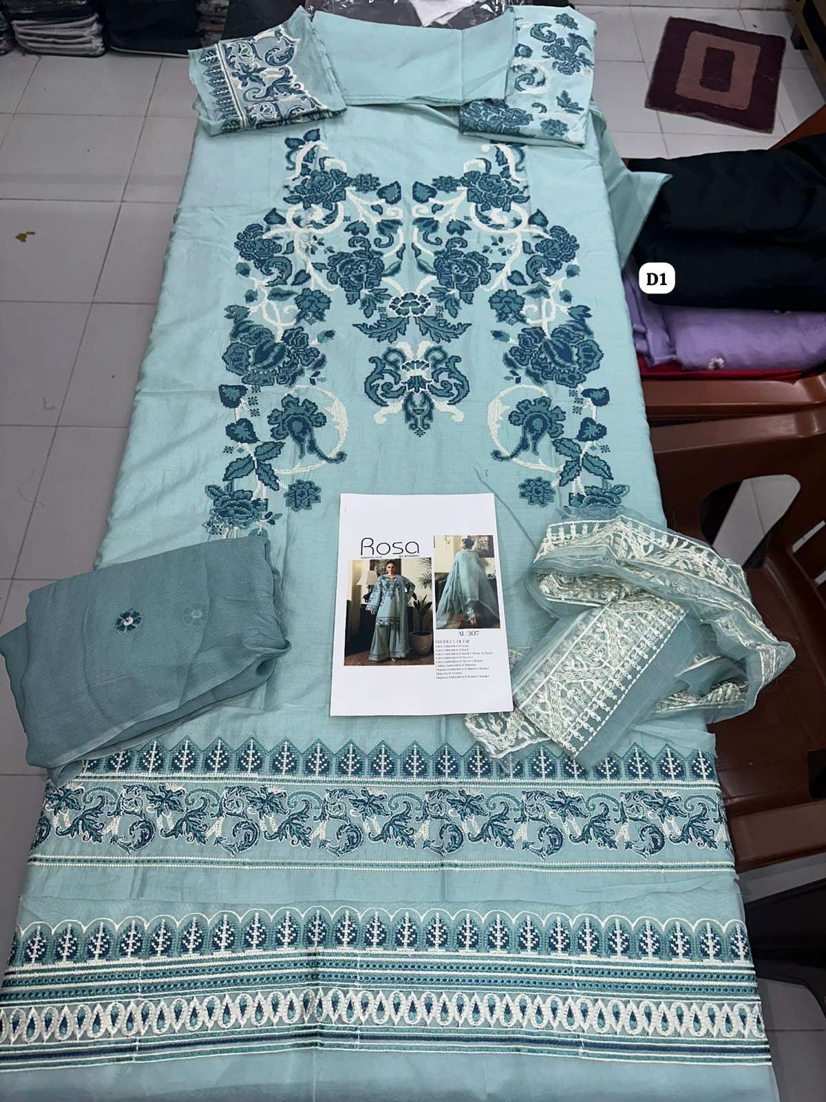 AFSANAH ROSA LAWN COLLECTION BY RAMSHA - 01