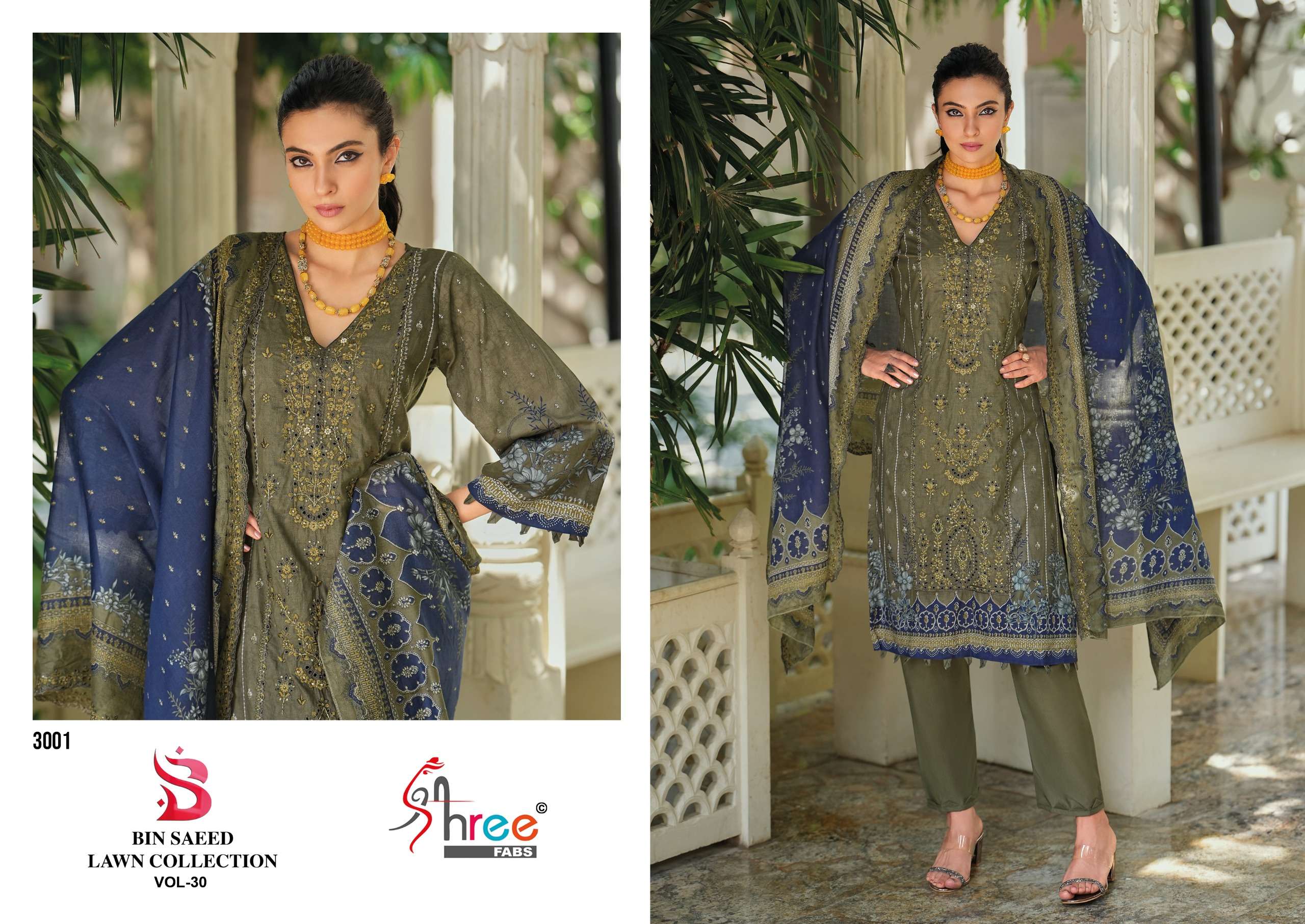 BIN SAEED LAWN COLLECTION VOL - 30 BY SHREE FABS - 01