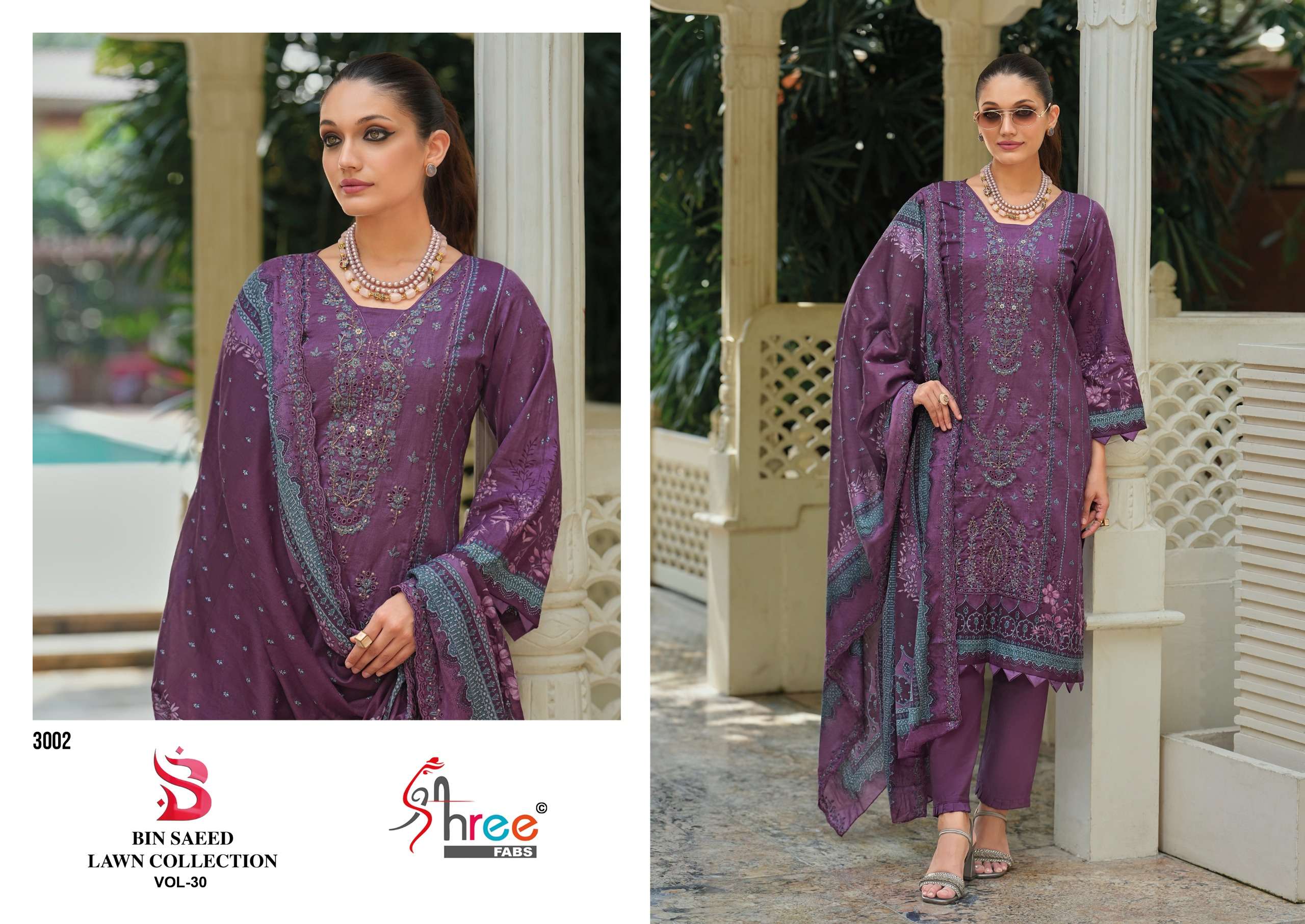 BIN SAEED LAWN COLLECTION VOL - 30 BY SHREE FABS - 02