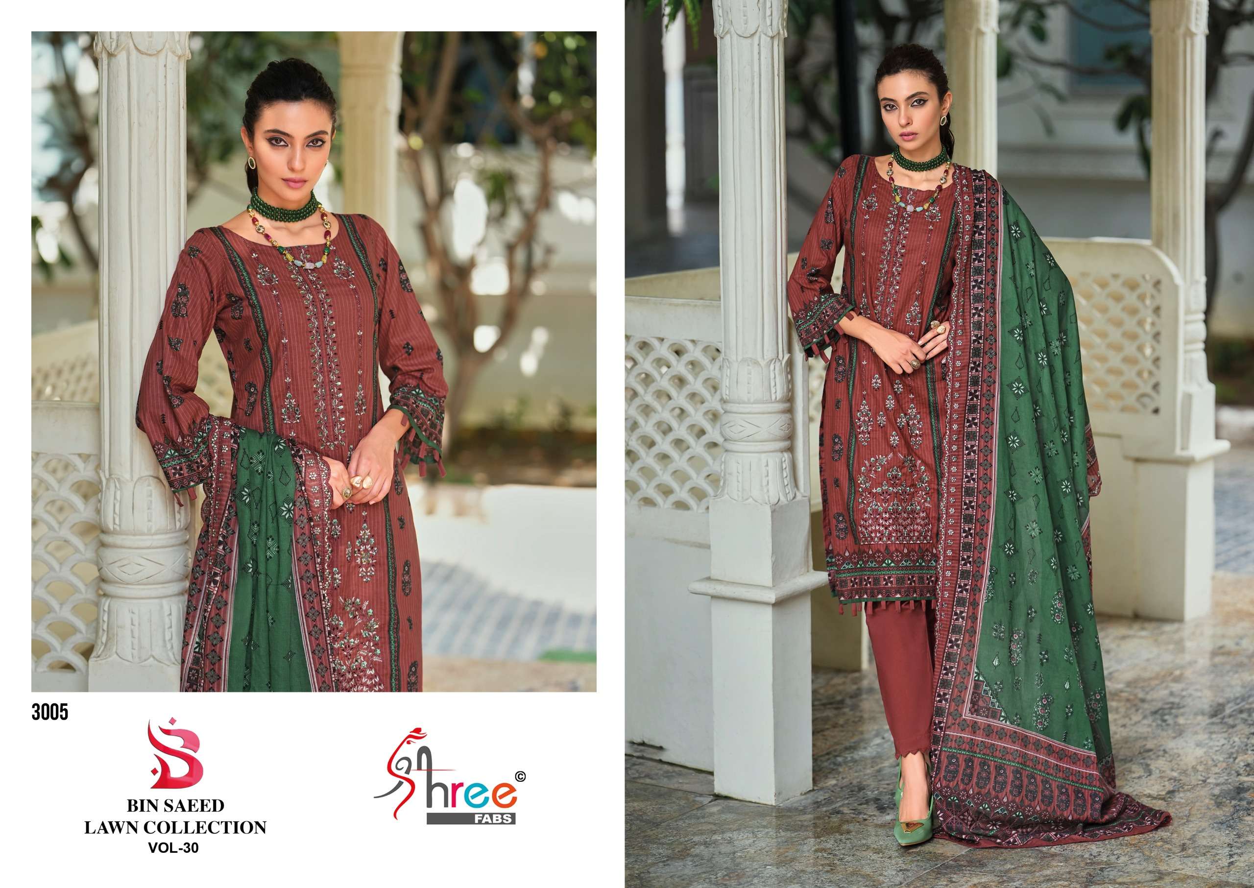 BIN SAEED LAWN COLLECTION VOL - 30 BY SHREE FABS - 05