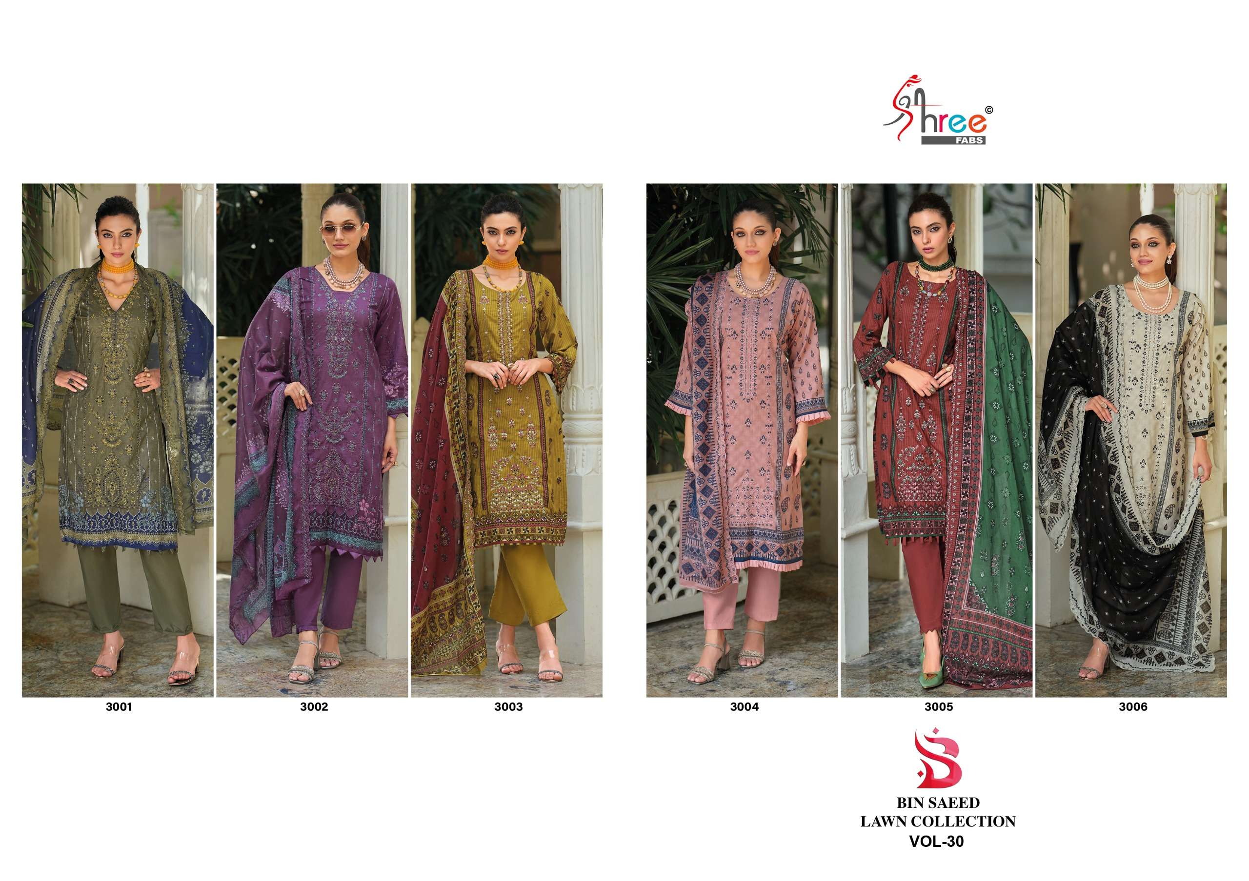 BIN SAEED VOL - 30 OPEN PICS BY SHREE FABS - 01 - 06 