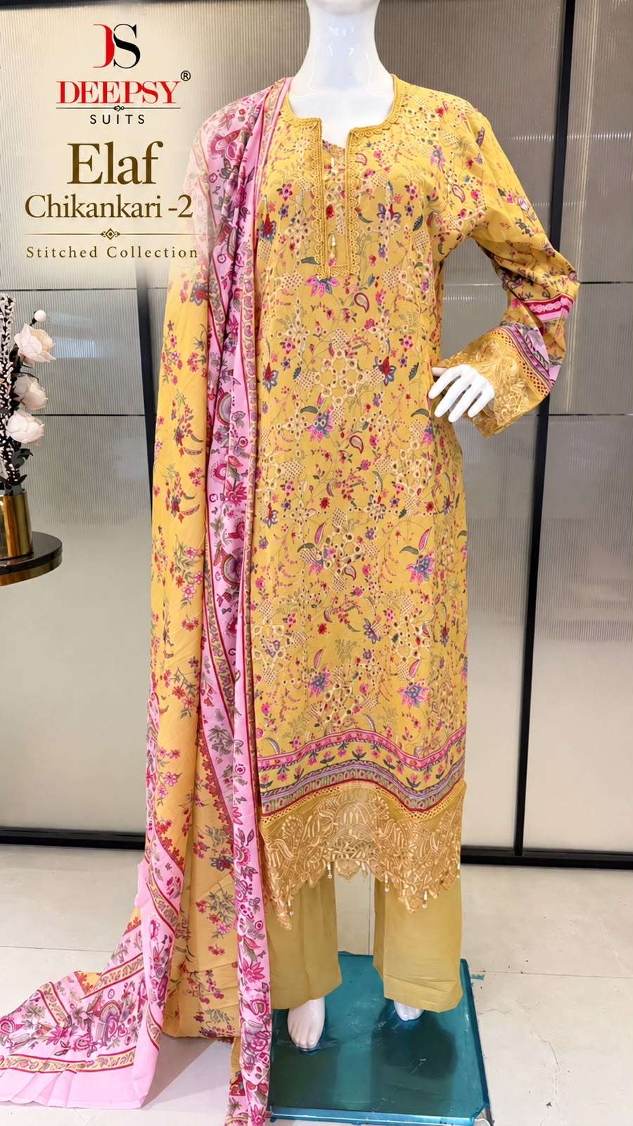 ELAF CHIKANKARI - 02 STITCHED COLLECTION BY DEEPSY SUITS - 01