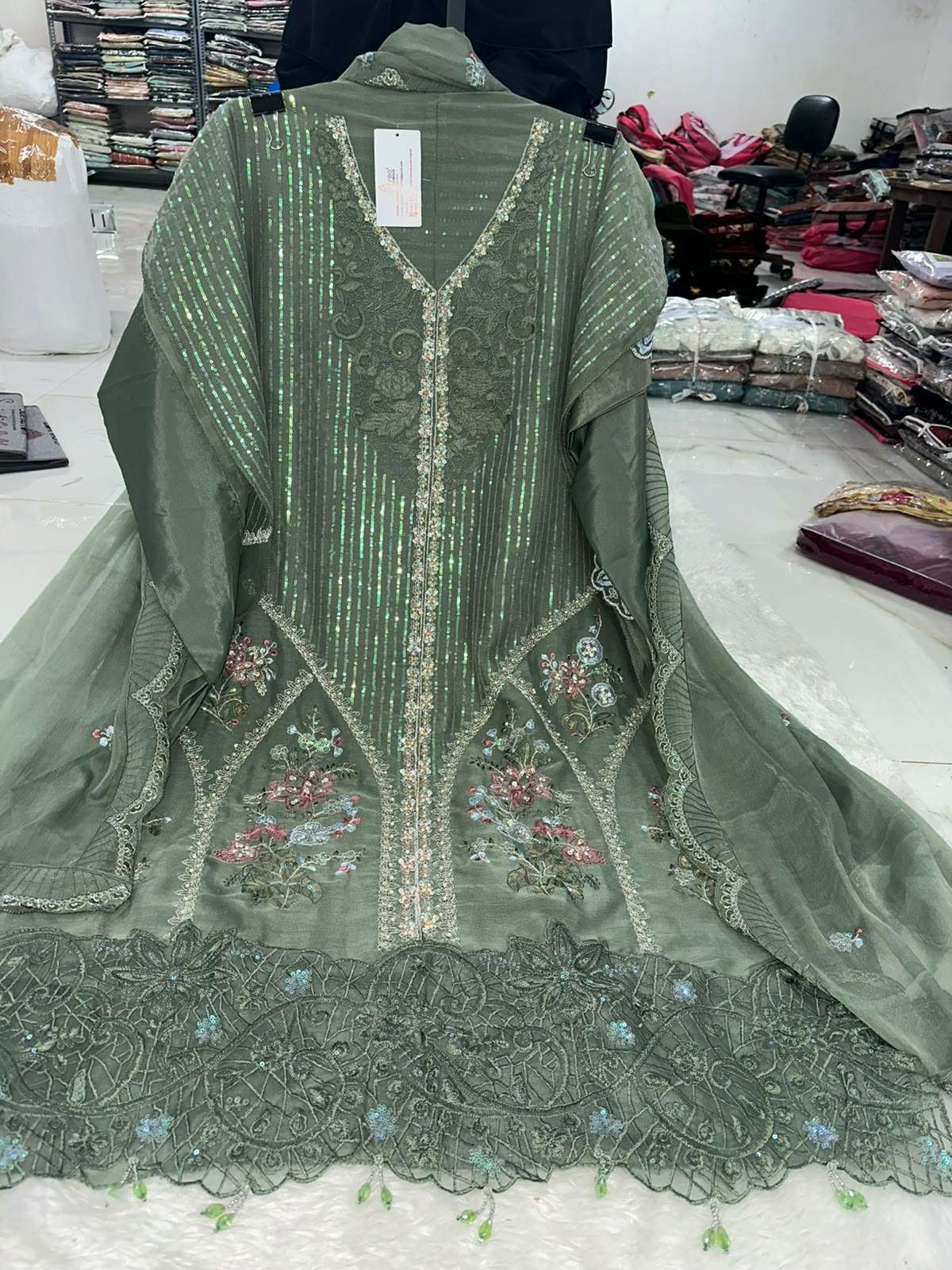 Falah Premium Party Wear Chiffon Collection Code - 50225 by Falah Designer Suits - 01 - 08
