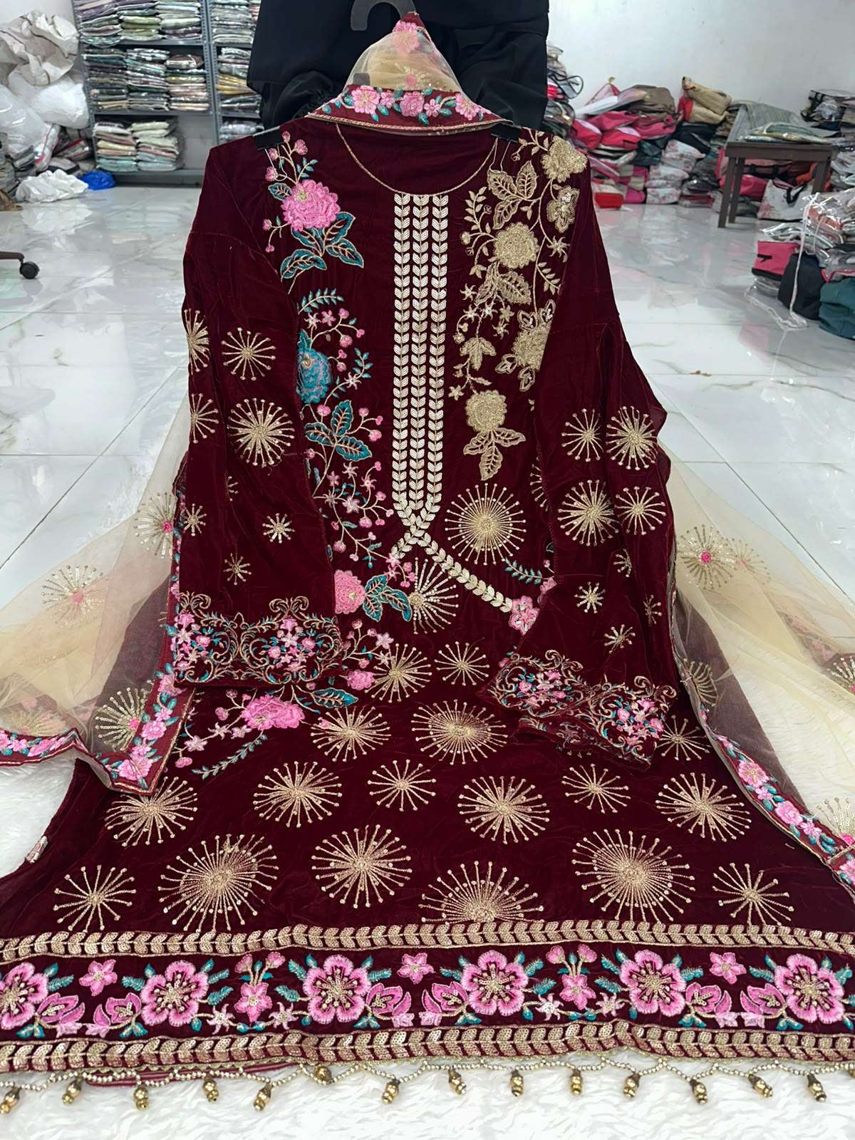 Falah Premium Velvet Collection Code NOP395 By Falah Designer Suits - 03