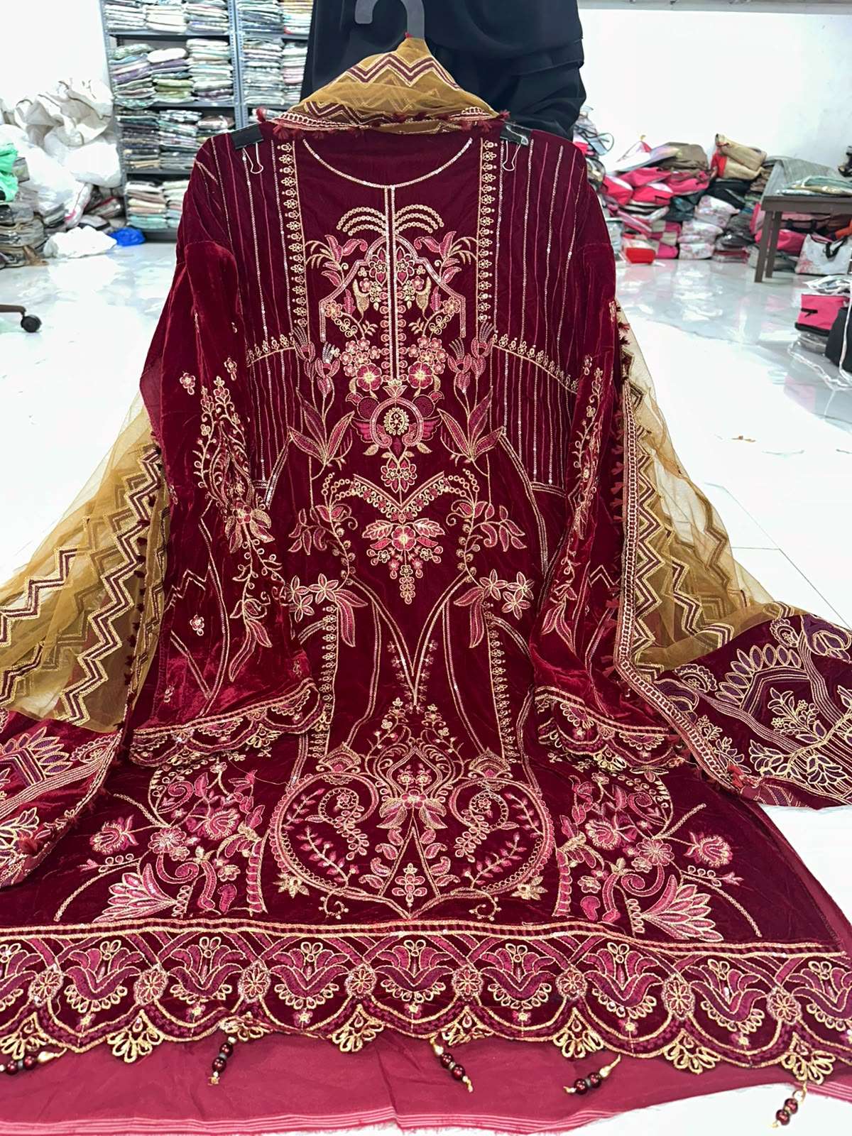 Falah Premium Velvet Collection Code NOP395 By Falah Designer Suits - 11