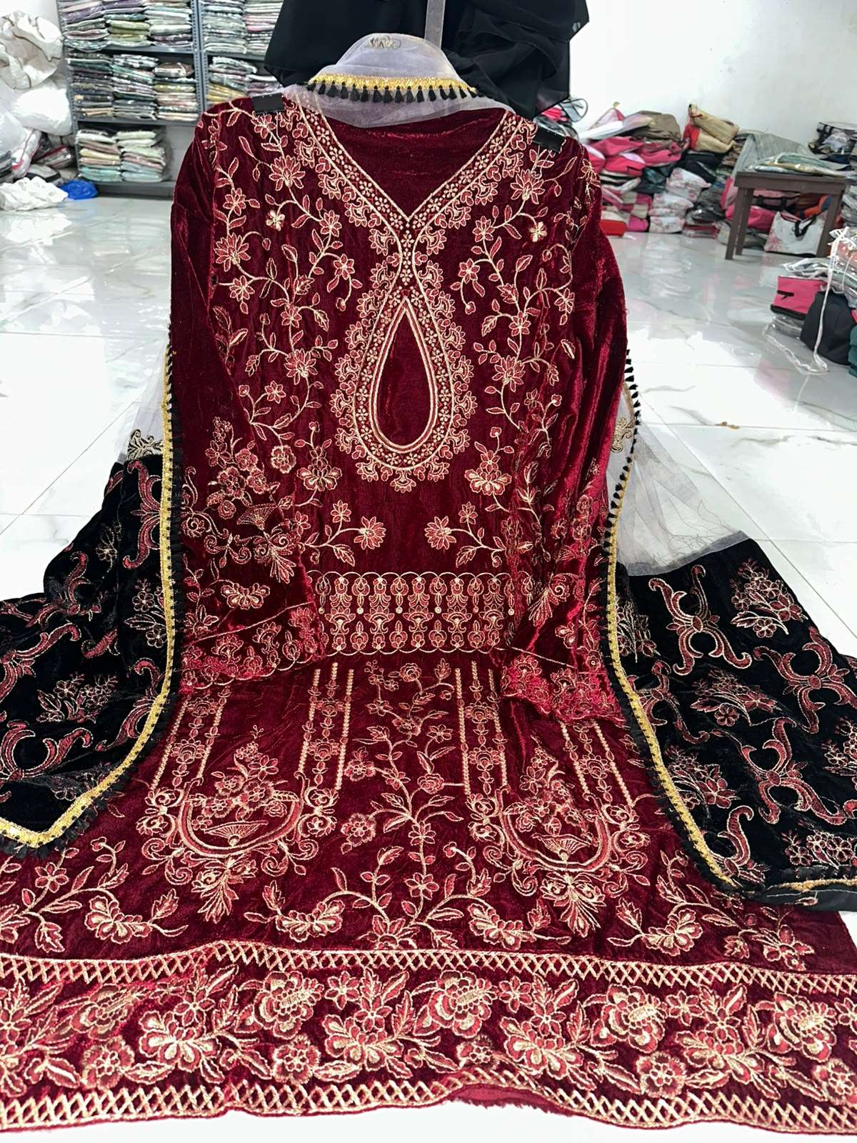 Falah Premium Velvet Collection Code NOP395 By Falah Designer Suits - 15