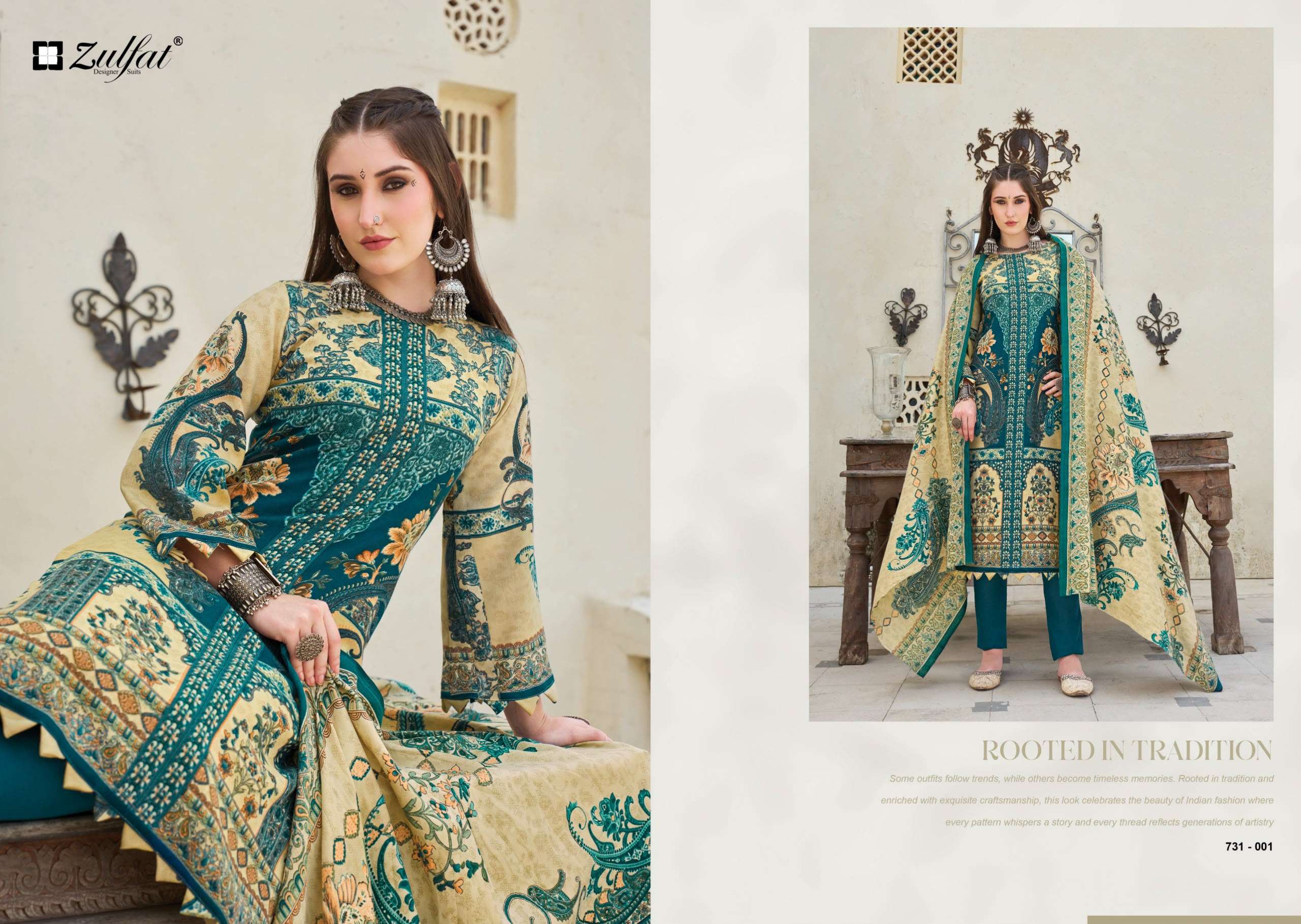 GULNOOR EXCLUSICE WOOLLEN COLLECTION BY ZULFAT DESIGNER SUITS - 01