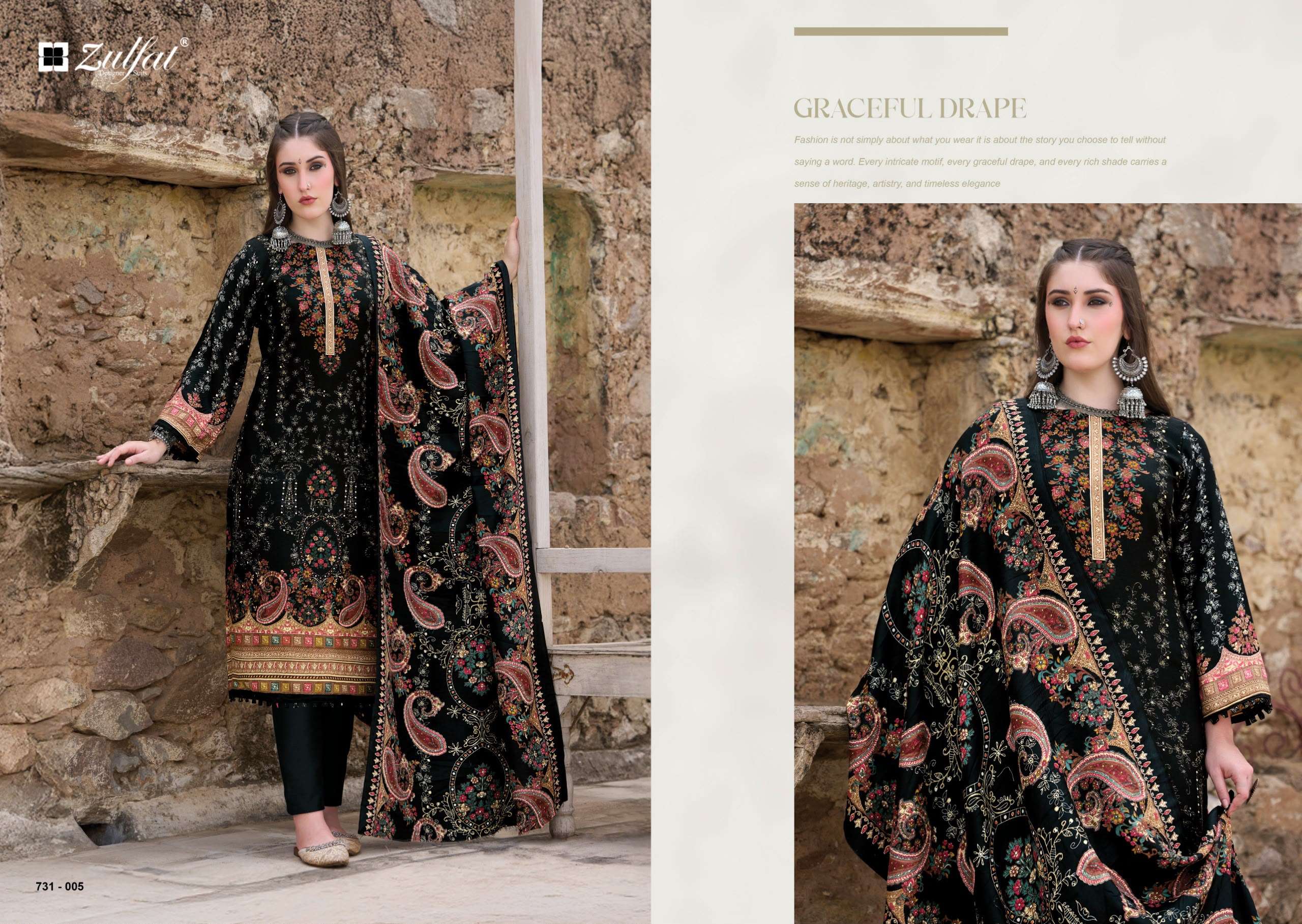 GULNOOR EXCLUSICE WOOLLEN COLLECTION BY ZULFAT DESIGNER SUITS - 05
