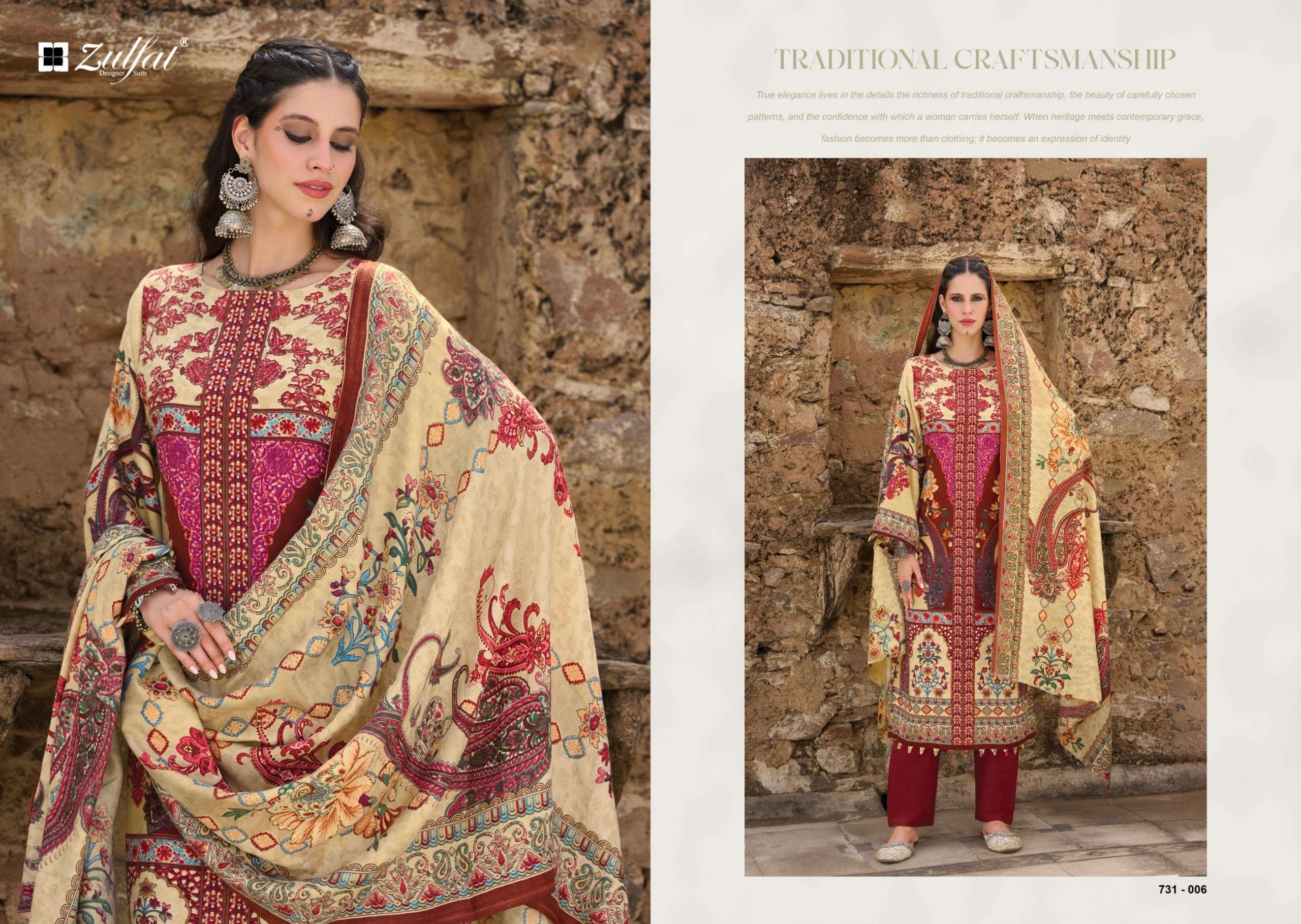 GULNOOR EXCLUSICE WOOLLEN COLLECTION BY ZULFAT DESIGNER SUITS - 06