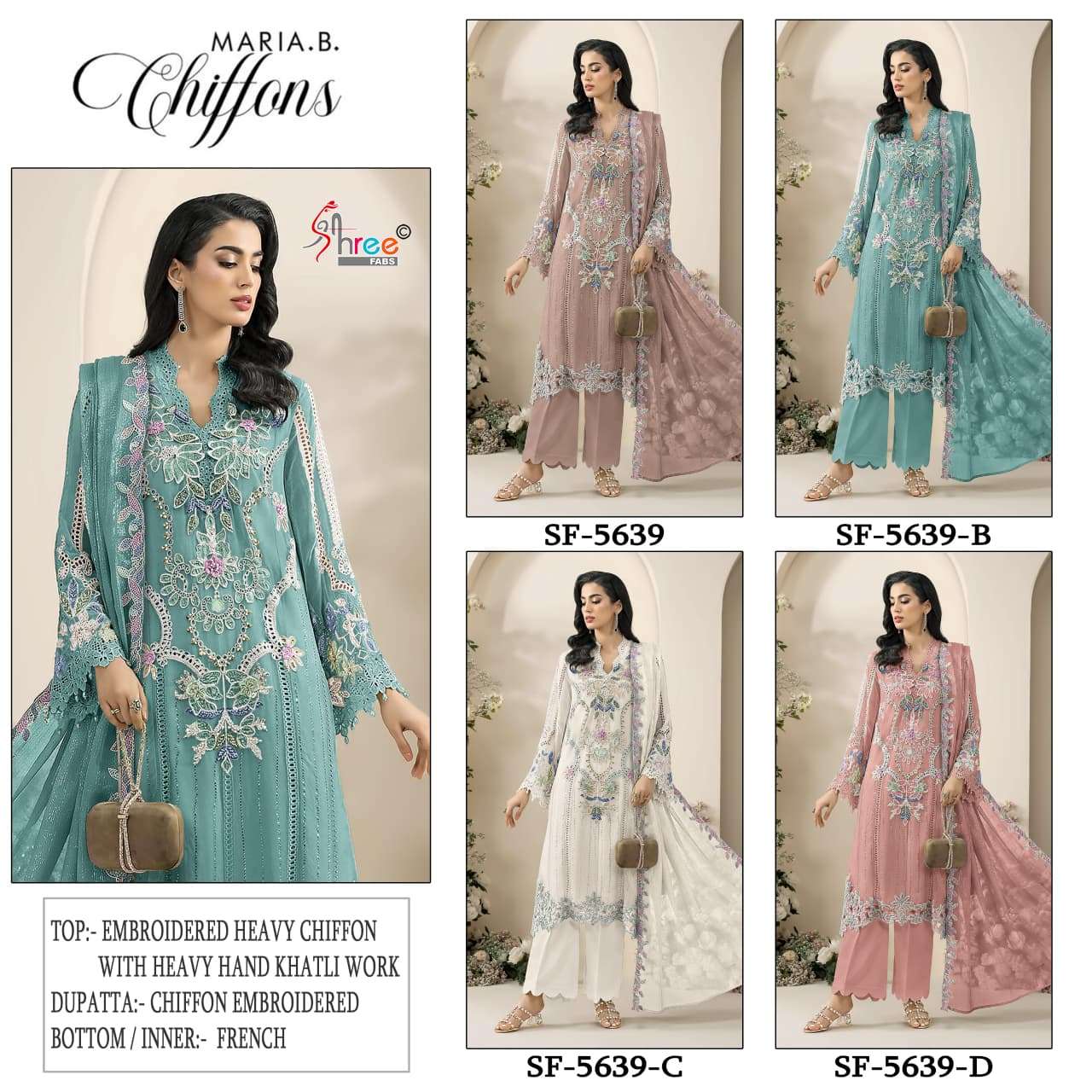 MARIA B CHIFFONS D NO. SF - 5639 BY SHREE FABS - 01 - 04