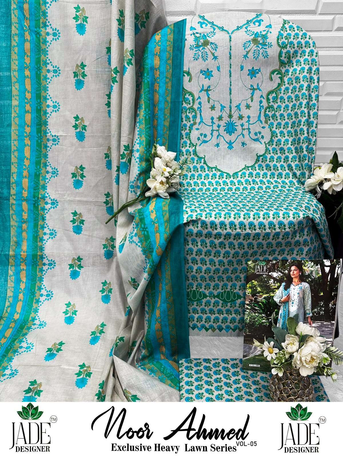 NOOR AHMED HEAVY LAWN COTTON VOL - 05 BY JADE - 08