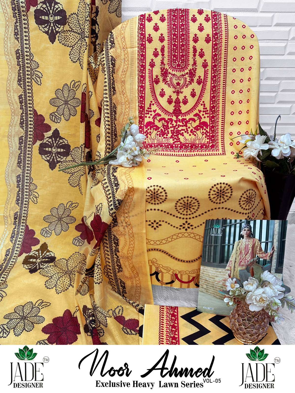 NOOR AHMED HEAVY LAWN COTTON VOL - 05 BY JADE - 09
