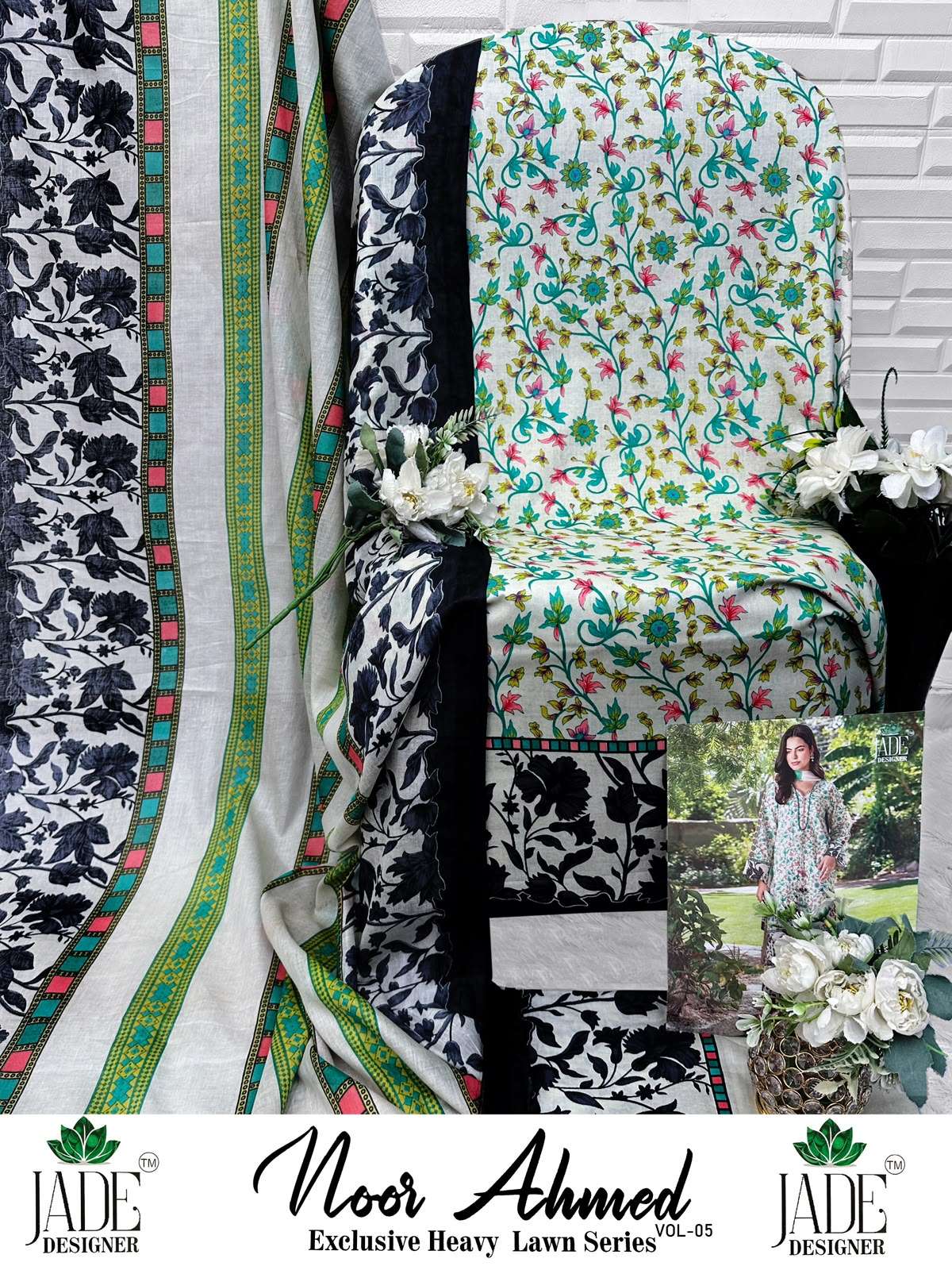 NOOR AHMED HEAVY LAWN COTTON VOL - 05 BY JADE - 10