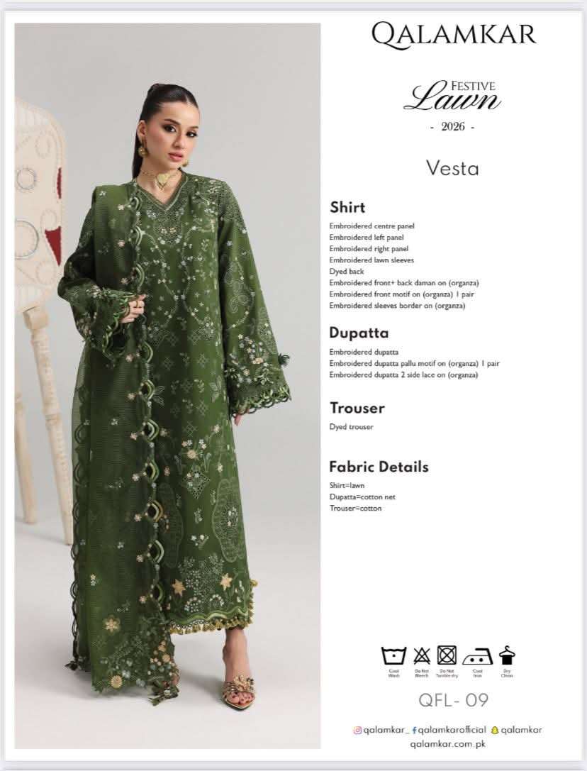 Qalamkar Festive Lawn Collection 2026-07