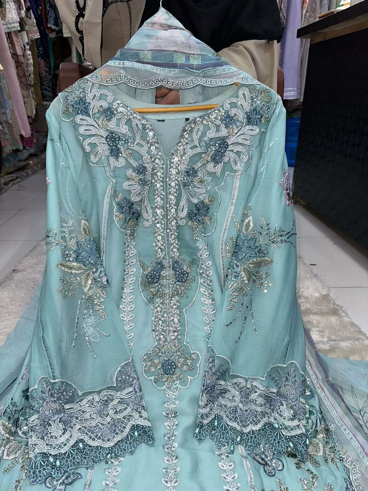 RTW BAHAAR STITCHED PURE CHIFFON COLLECTION DESIGNS OF MARIA B CHIFFON BY ZA - 04