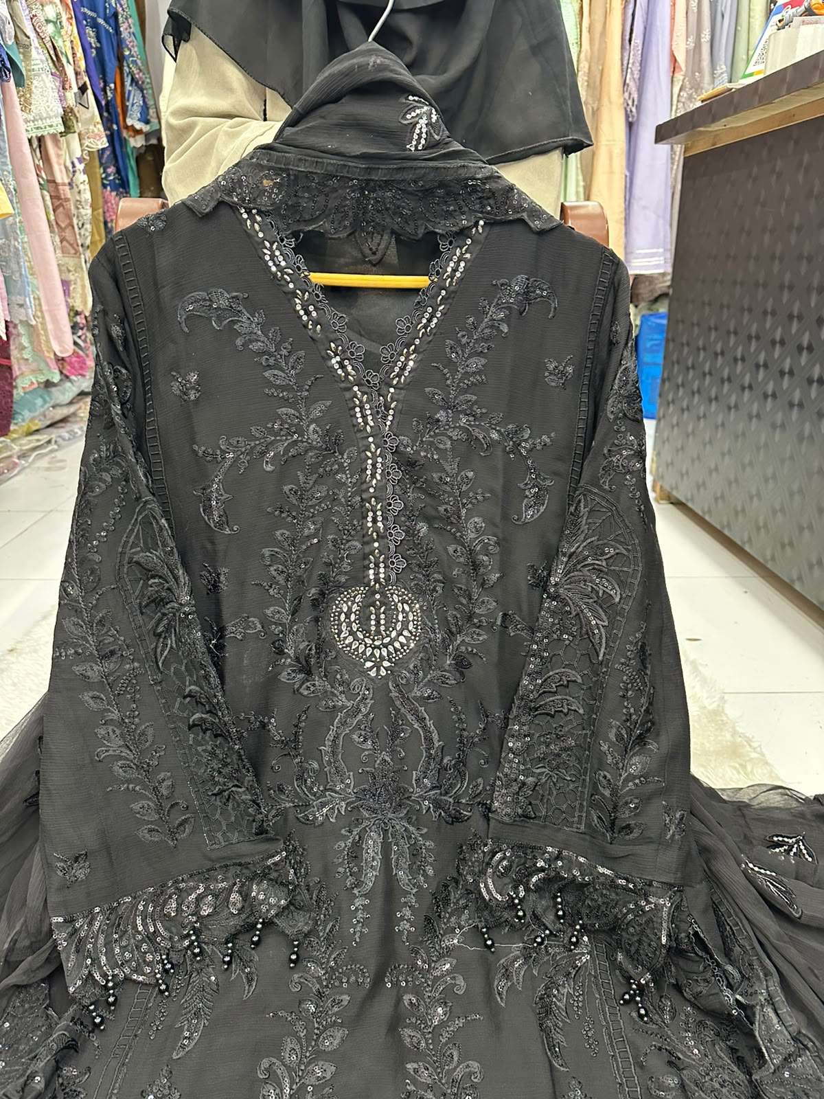 RTW BAHAAR STITCHED PURE CHIFFON COLLECTION DESIGNS OF MARIA B CHIFFON BY ZA - 08