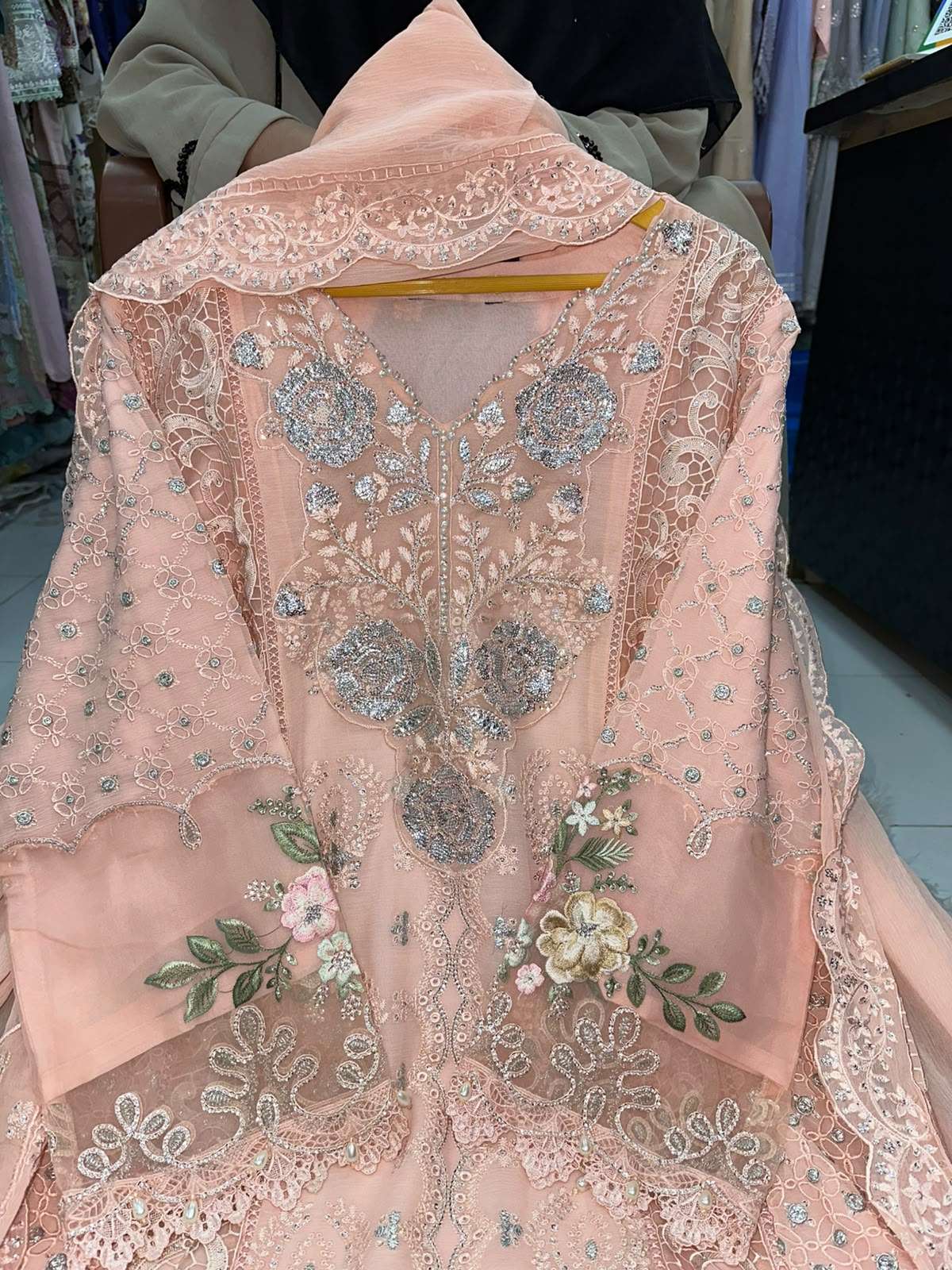RTW BAHAAR STITCHED PURE CHIFFON COLLECTION DESIGNS OF MARIA B CHIFFON BY ZA - 10