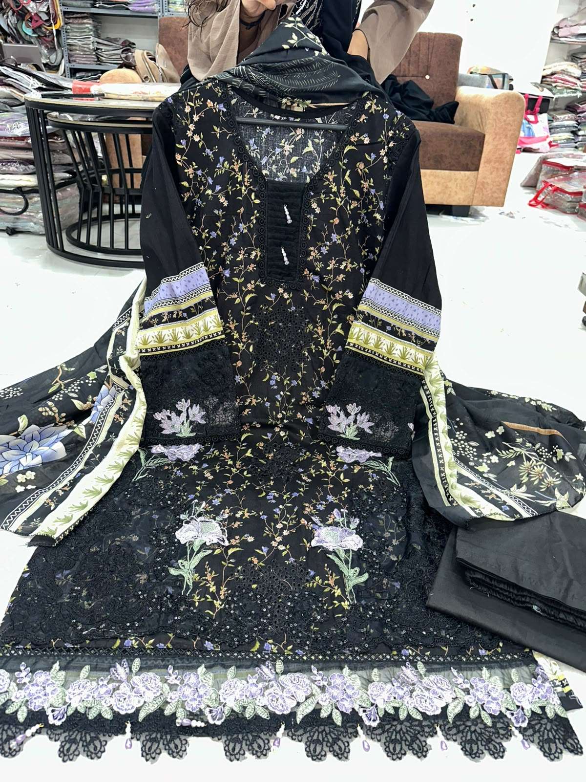 RTW Falah Premium Cotton Collection Designs Of Elaf Chikankari Code - 50227 By Falah Designer Suits - 01 - 08 B
