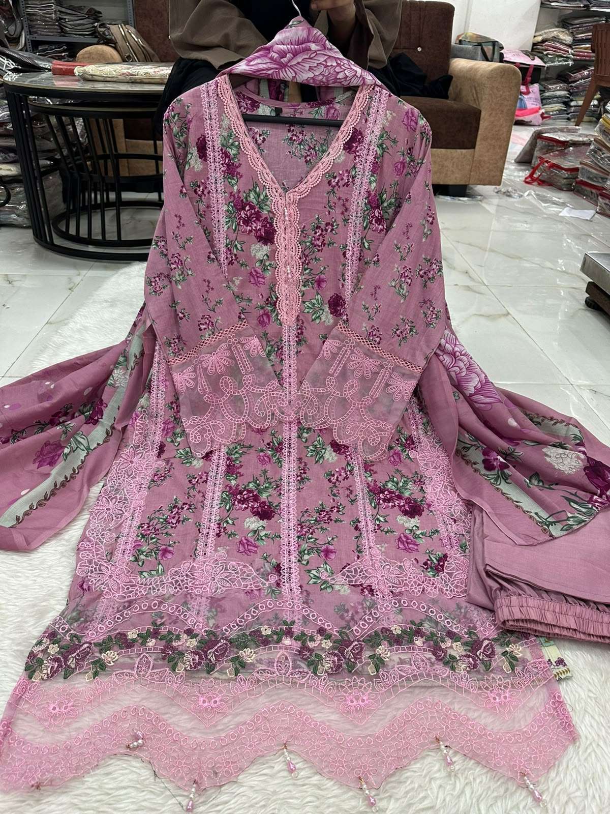 RTW Falah Premium Cotton Collection Designs Of Elaf Chikankari Code - 50227 By Falah Designer Suits - 03