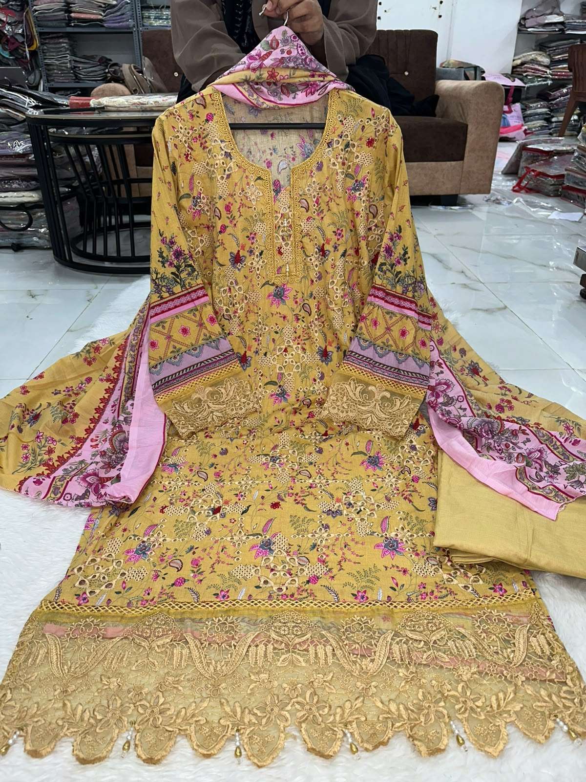 RTW Falah Premium Cotton Collection Designs Of Elaf Chikankari Code - 50227 By Falah Designer Suits - 06
